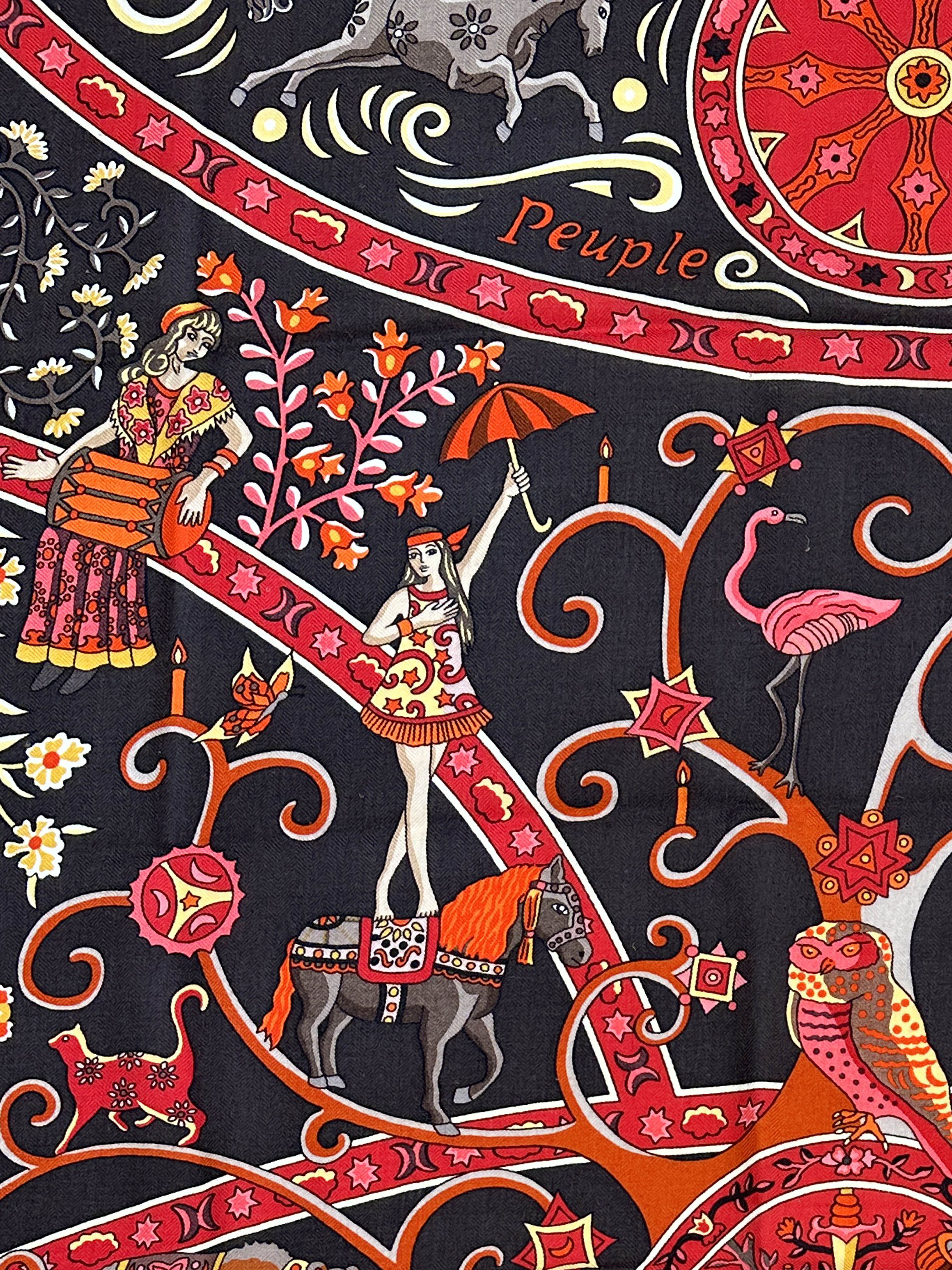 Hermès Peuple Du Vent Cashmere Silk 140