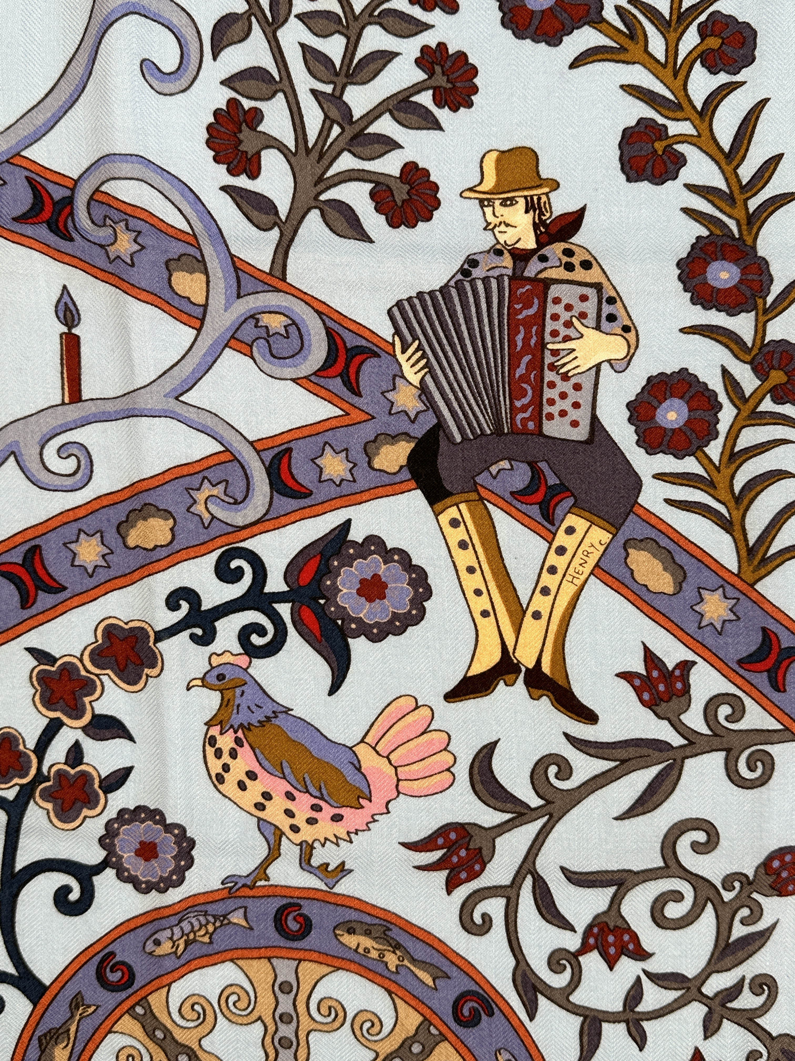 Hermès Peuple Du Vent Cashmere Silk 140