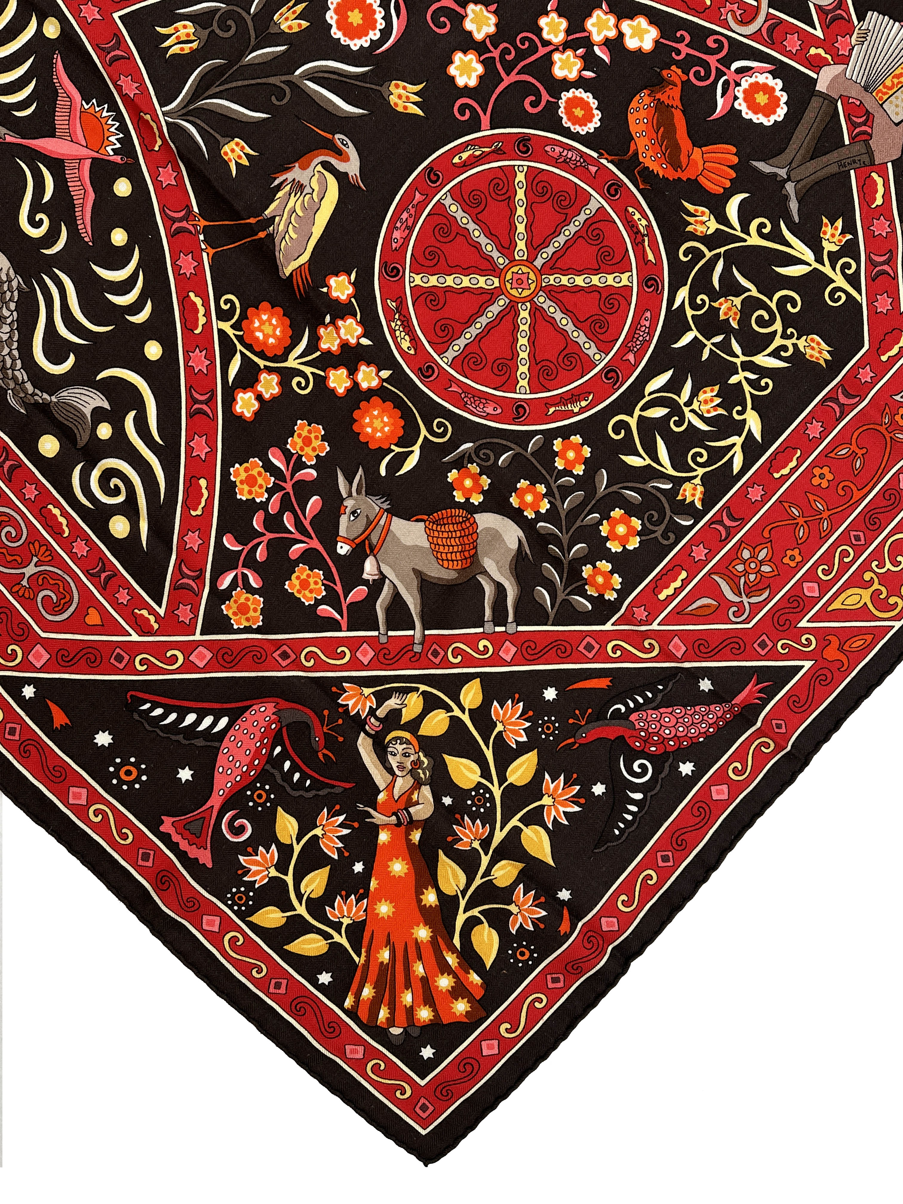 Hermès Peuple Du Vent Cashmere Silk 140
