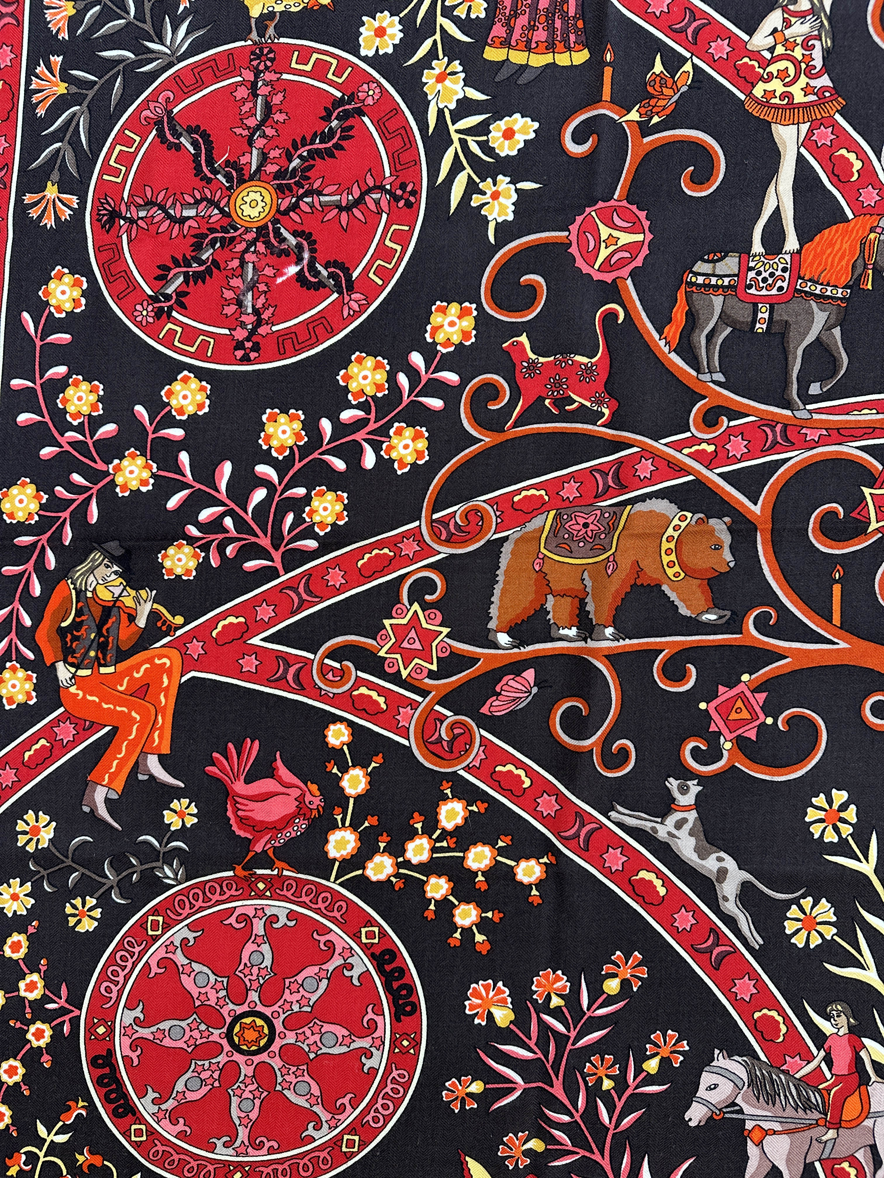 Hermès Peuple Du Vent Cashmere Silk 140