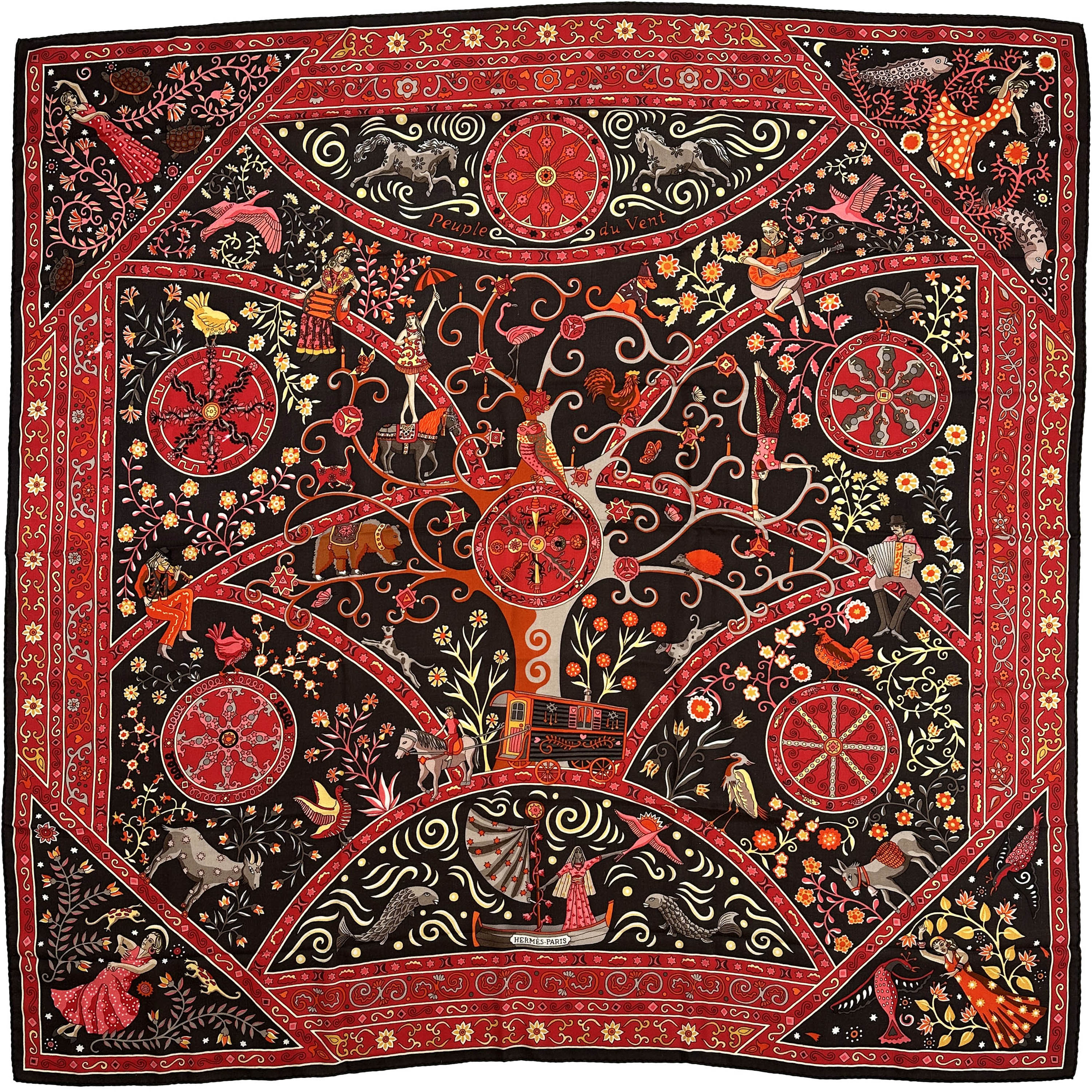 Hermès Peuple Du Vent Cashmere Silk 140
