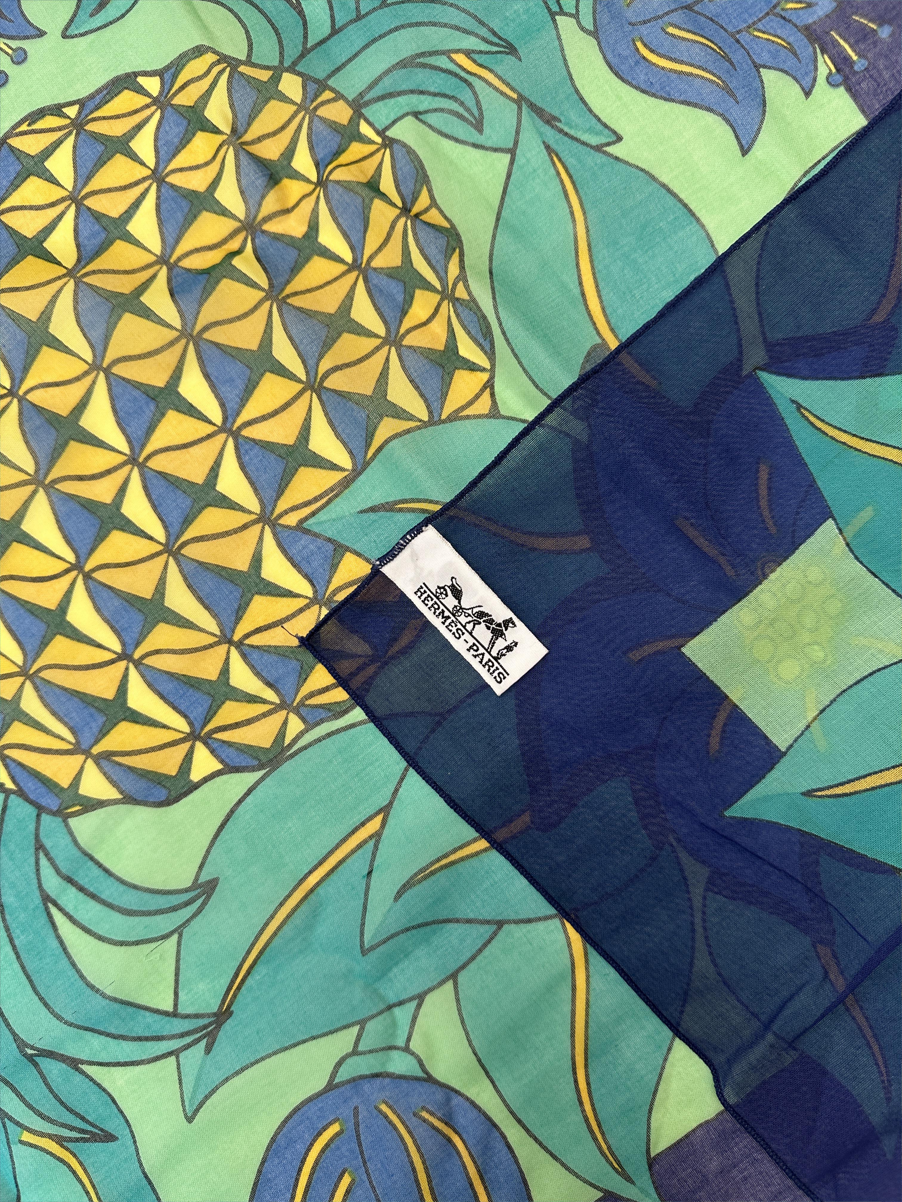 Hermès Pineapple Floral Pareo