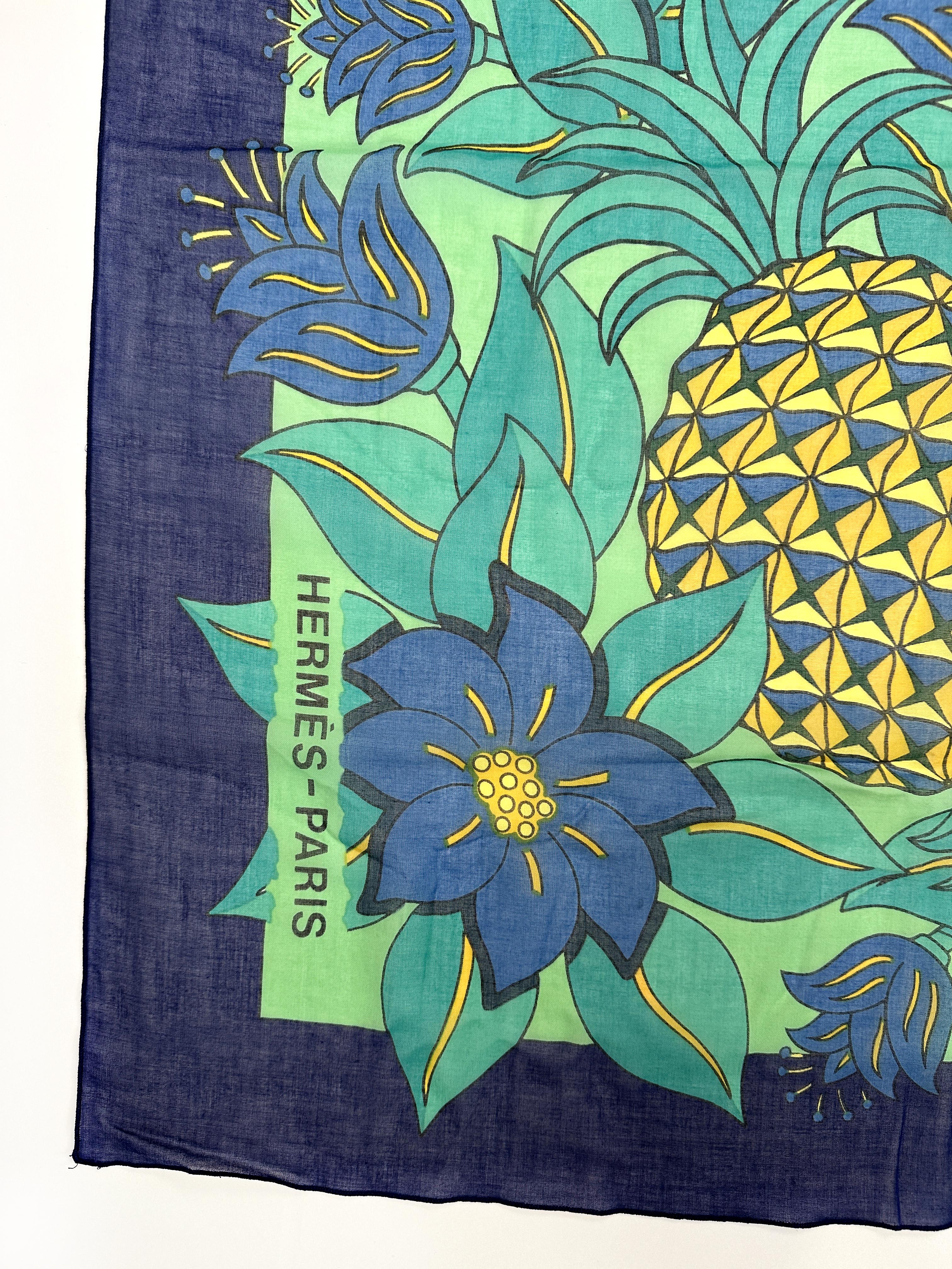 Hermès Pineapple Floral Pareo