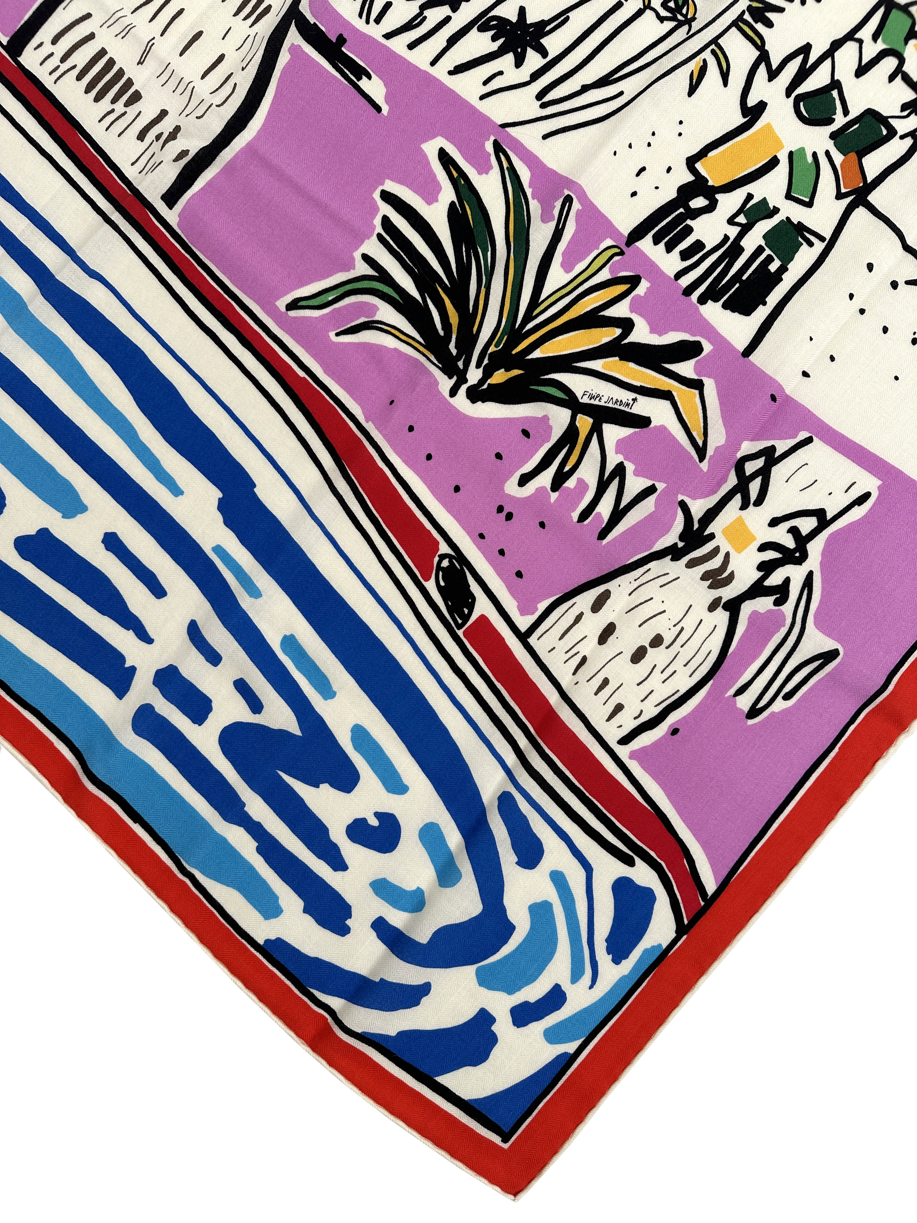 Hermès Rayures d'Ete Cashmere Silk 140
