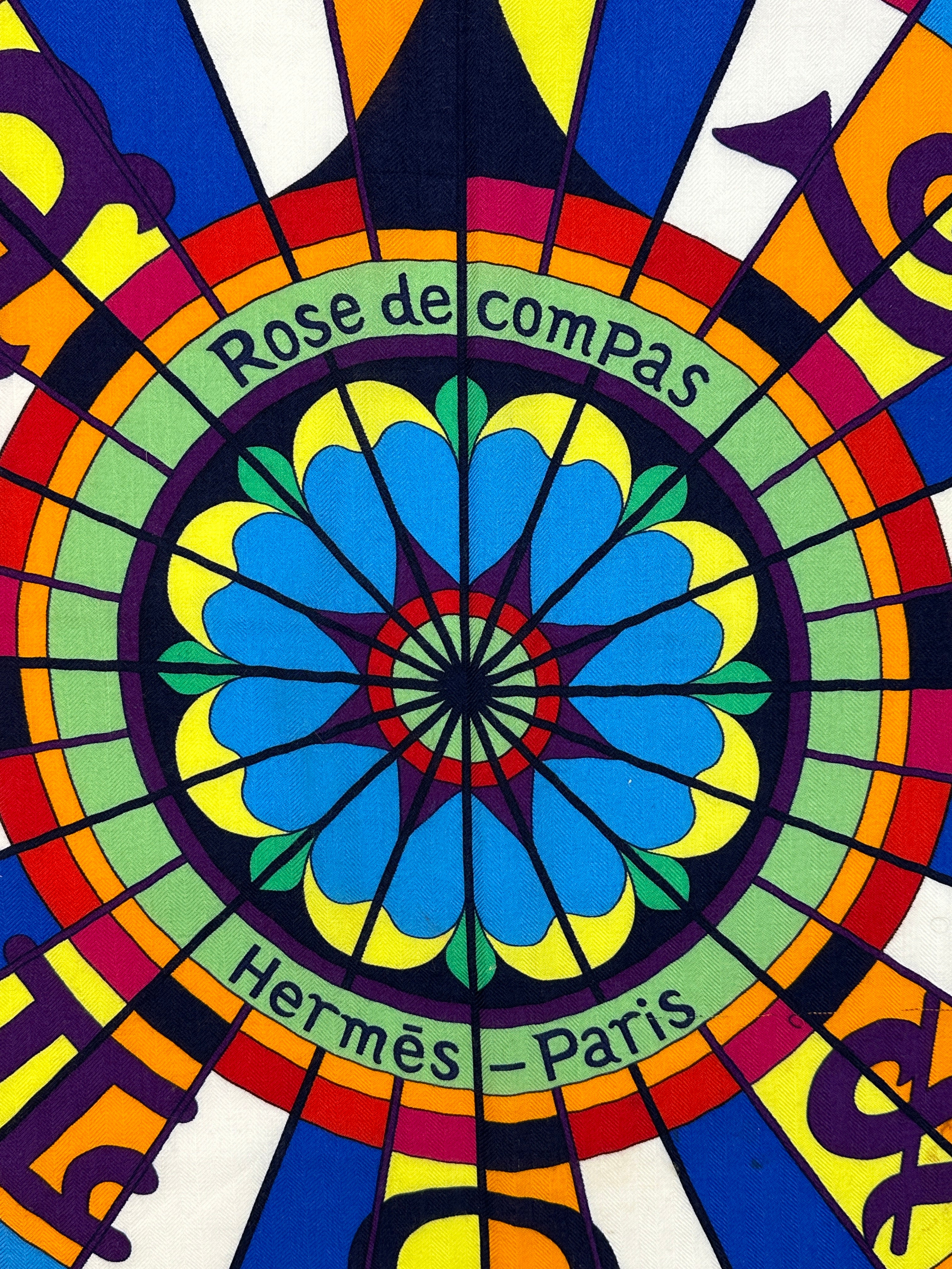 Hermès Rose de Compas Silk Cashmere 140
