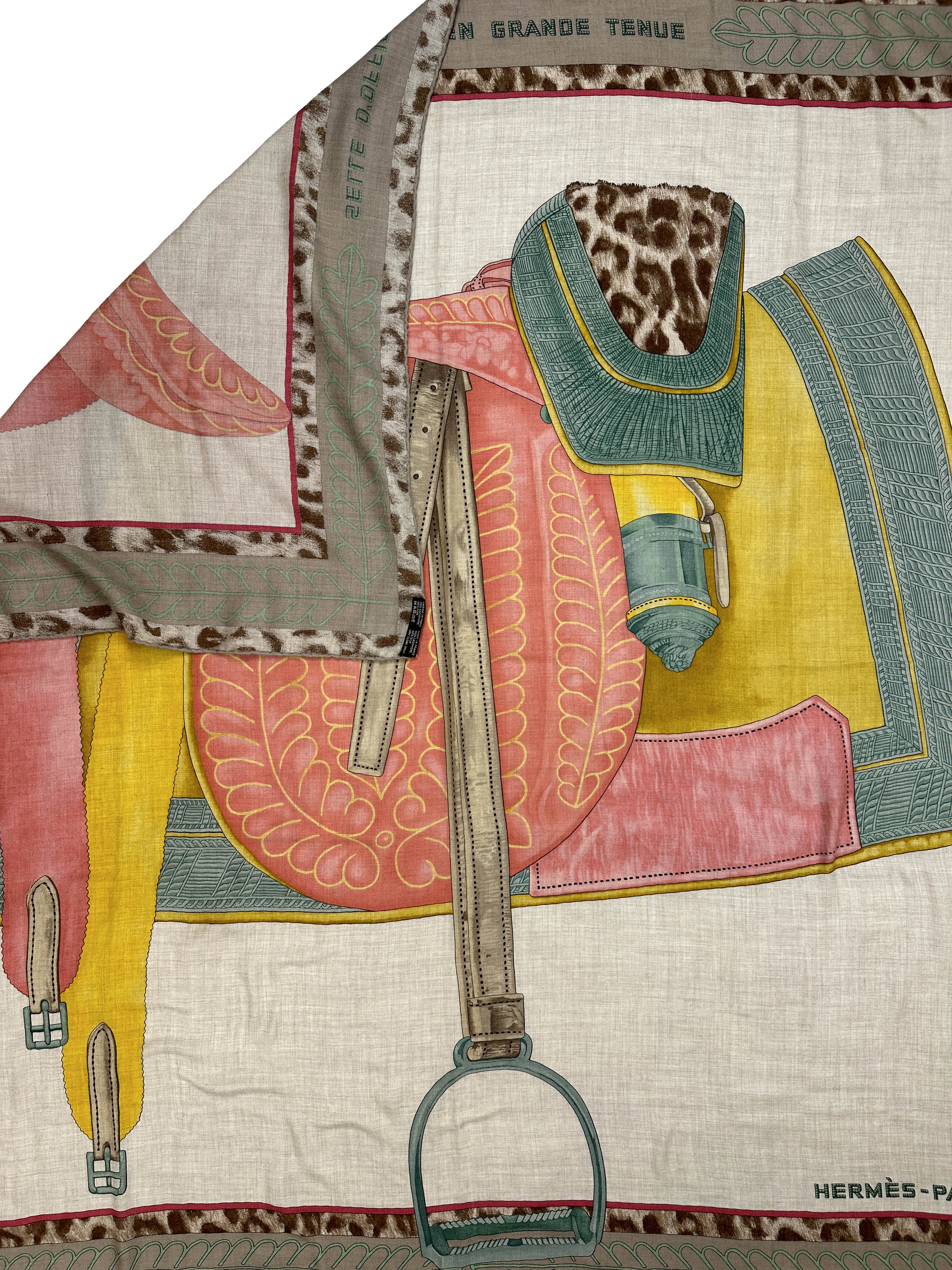 Hermès Selle D’Officier En Grande Tenue Cashmere Silk 140