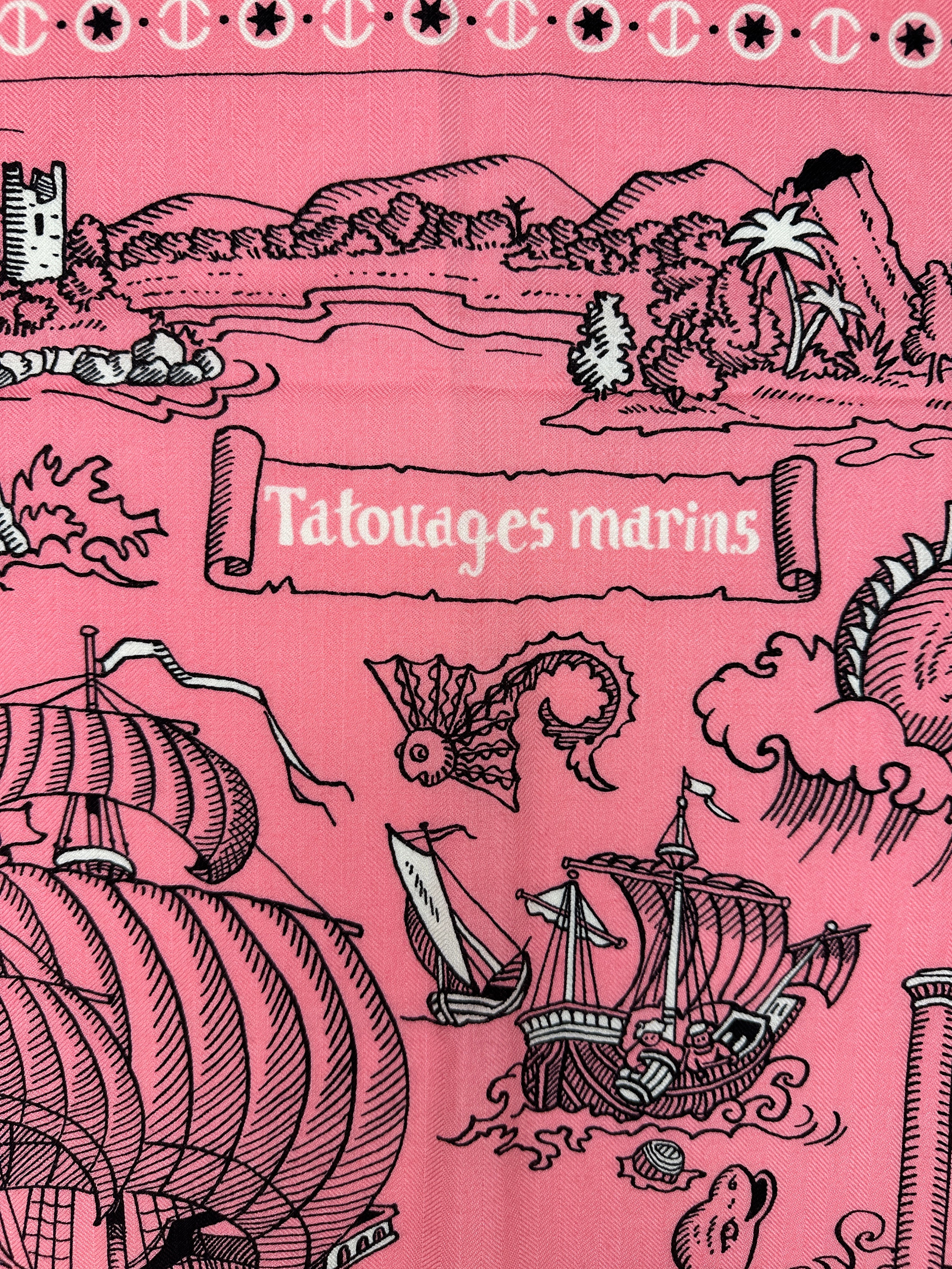 Hermès Tatouages Marins Cashmere Silk 140