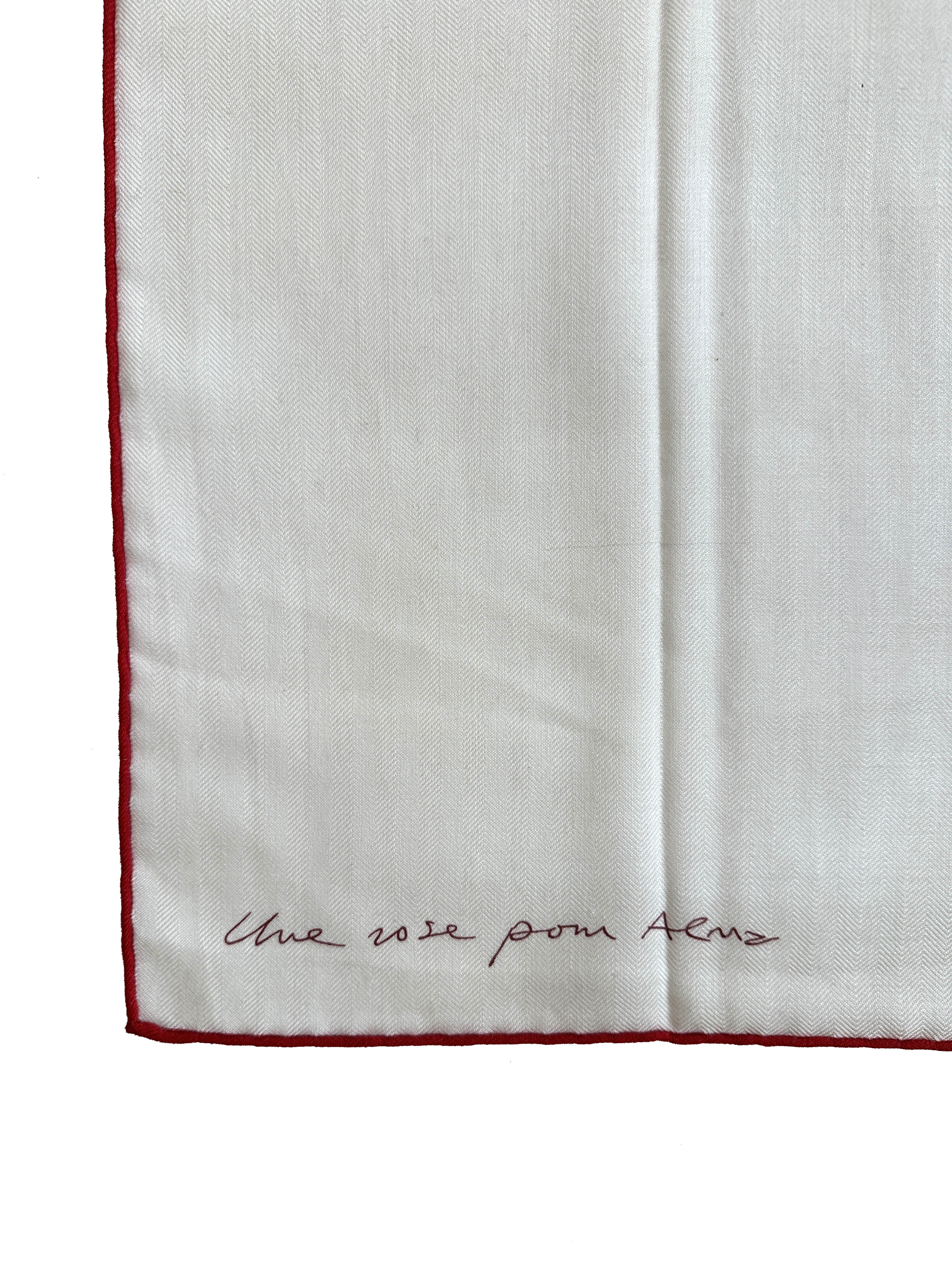 Hermès Une Rose Pour Alma Cashmere Silk 140