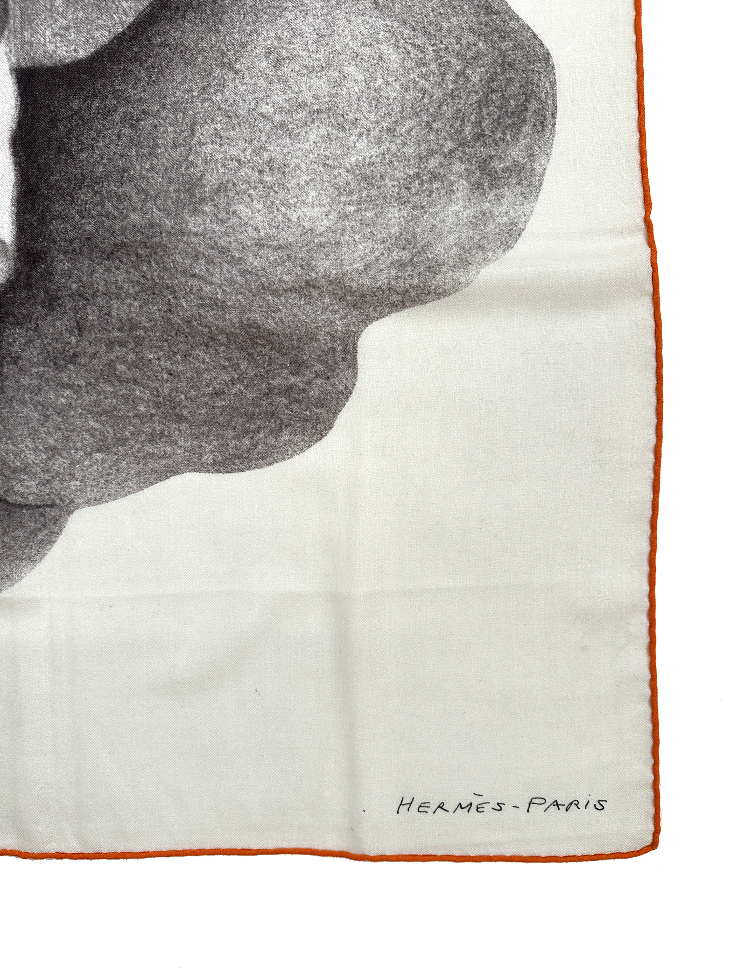 Hermès Une Rose Pour Alma Cashmere Silk 140