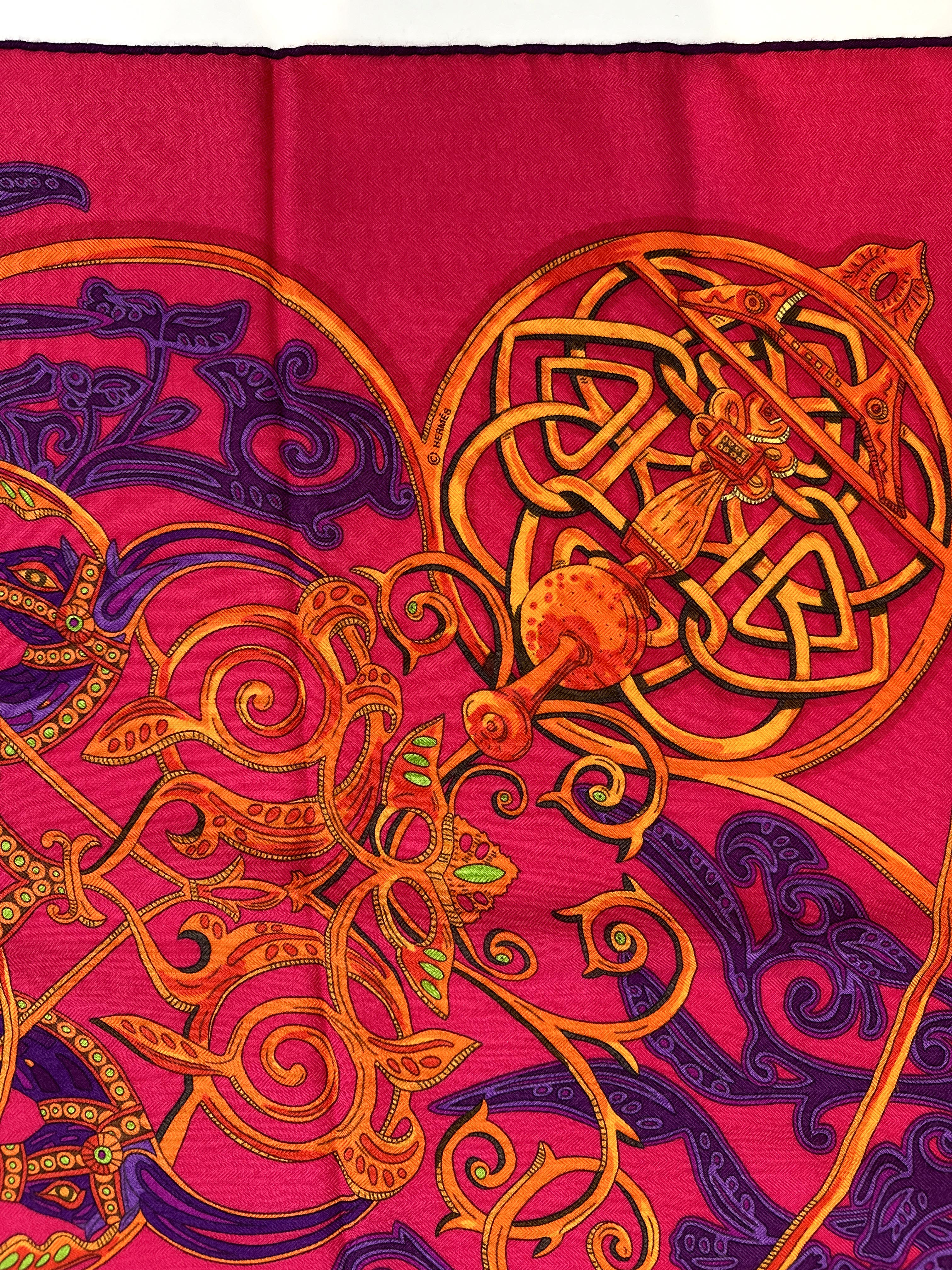 Hermès La Charmante Aux Animaux Cashmere Silk 140