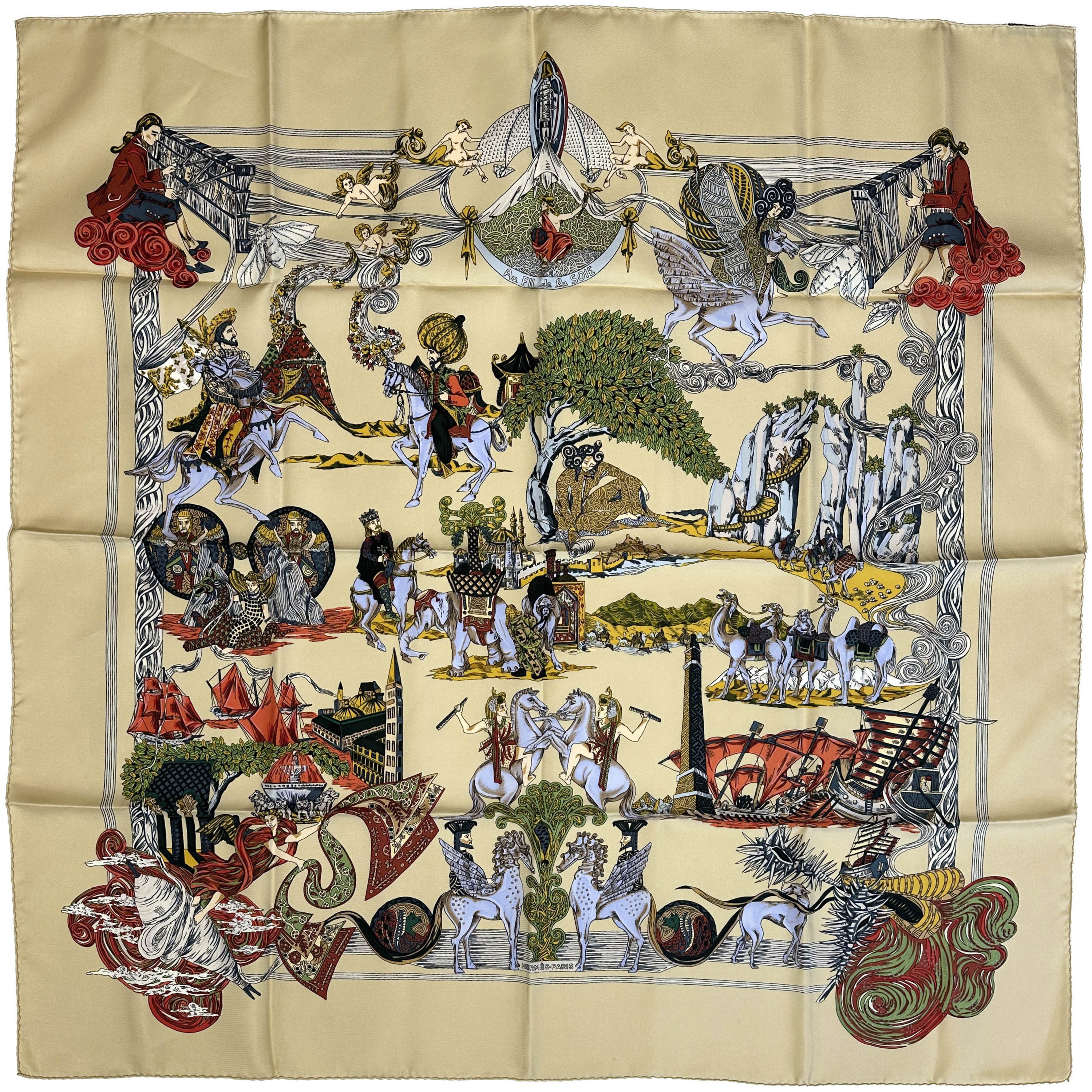 Hermès Au Fil de La Soie 90