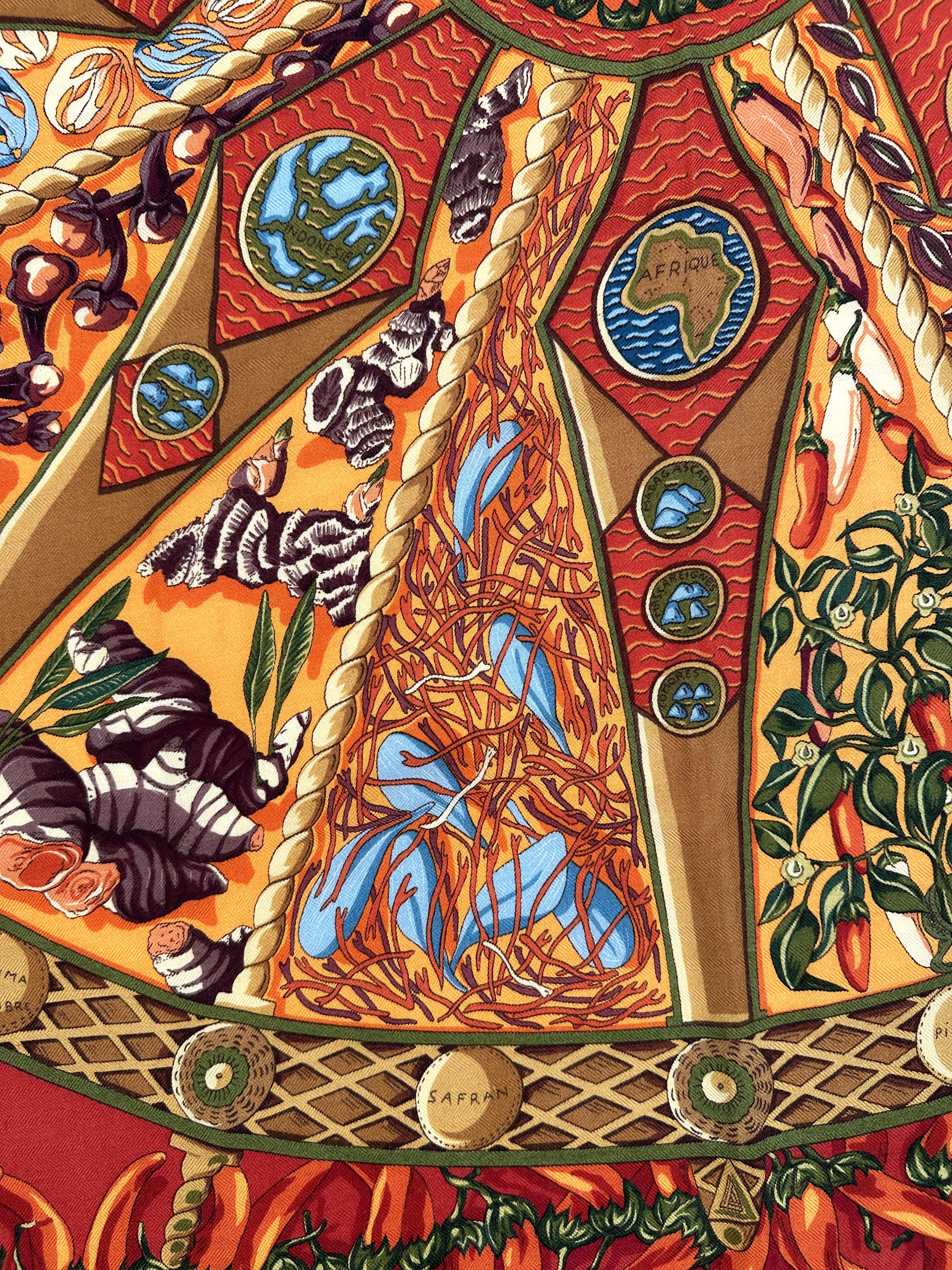 Hermès Aux Pays des Epices Cashmere Silk 140