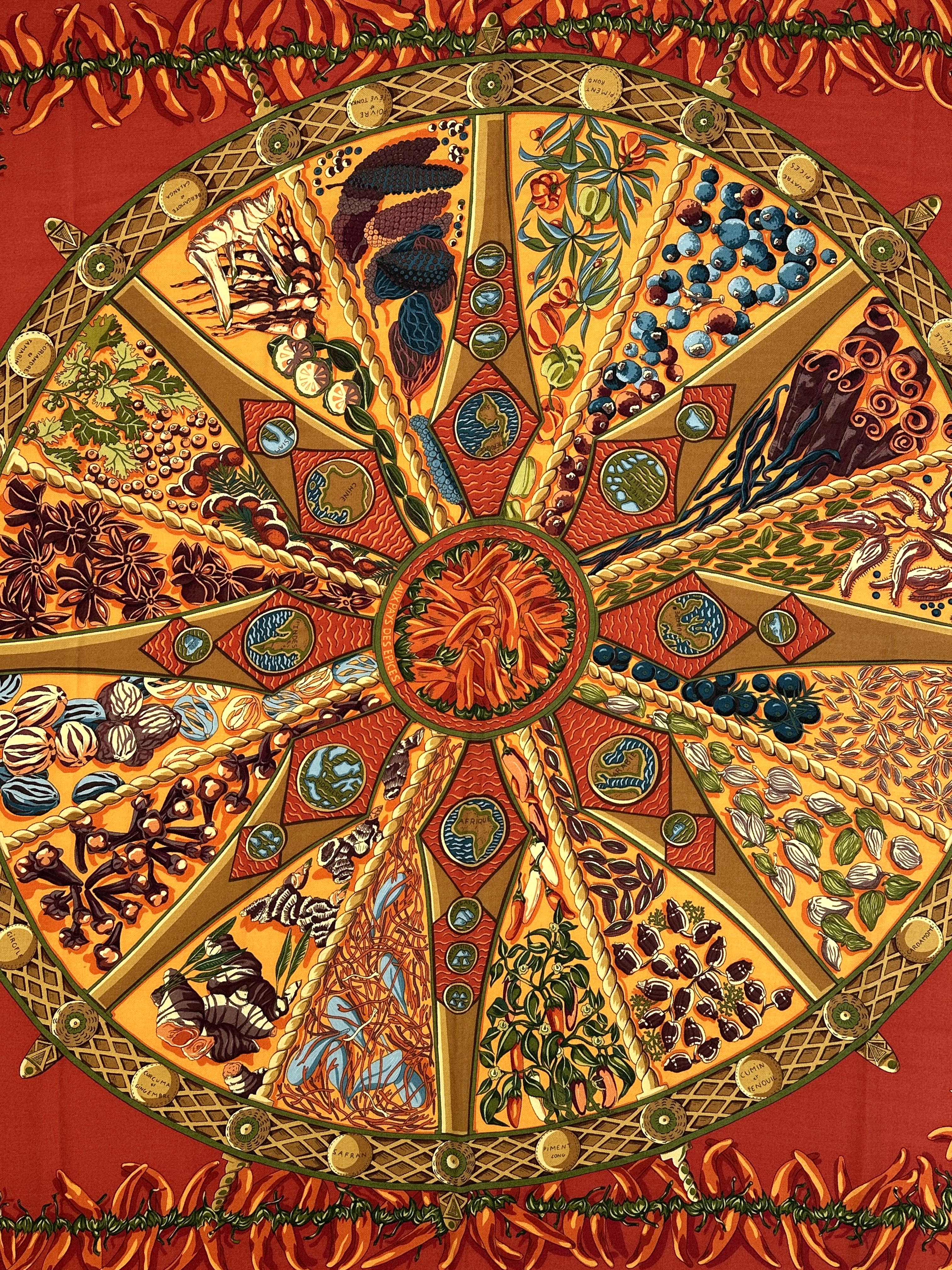 Hermès Aux Pays des Epices Cashmere Silk 140