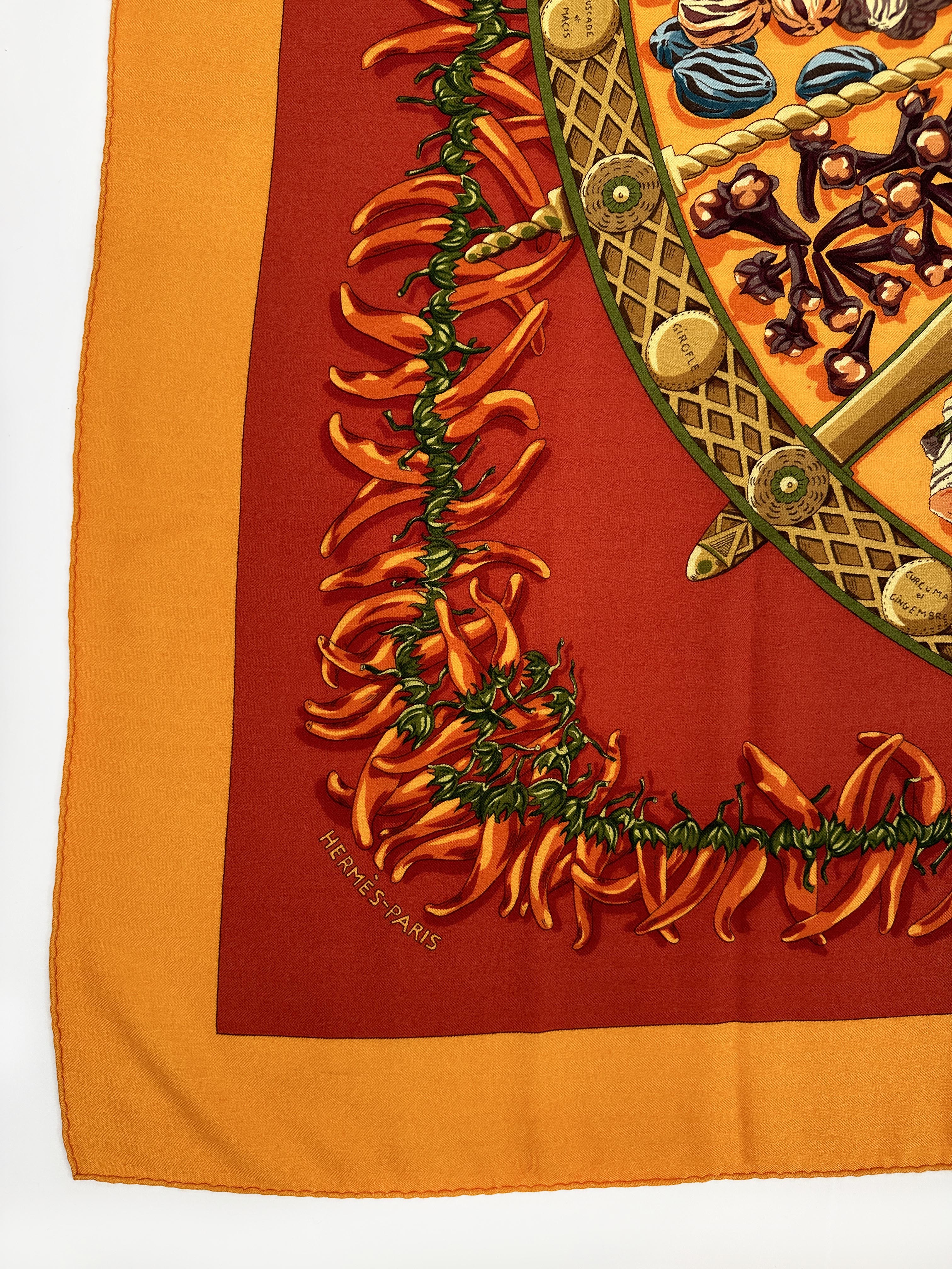 Hermès Aux Pays des Epices Cashmere Silk 140