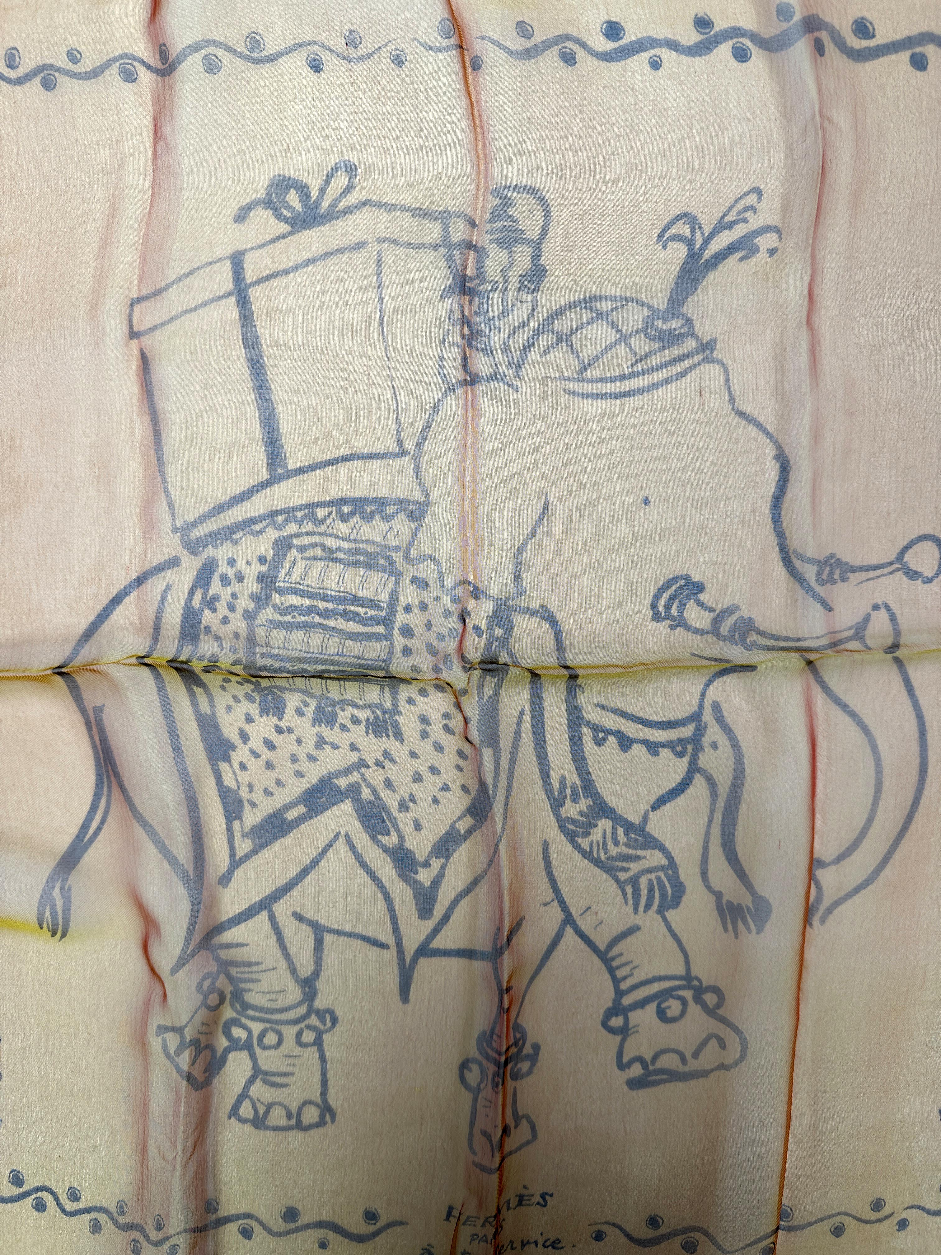 Hermès À Votre Service Changeante Mousseline 45