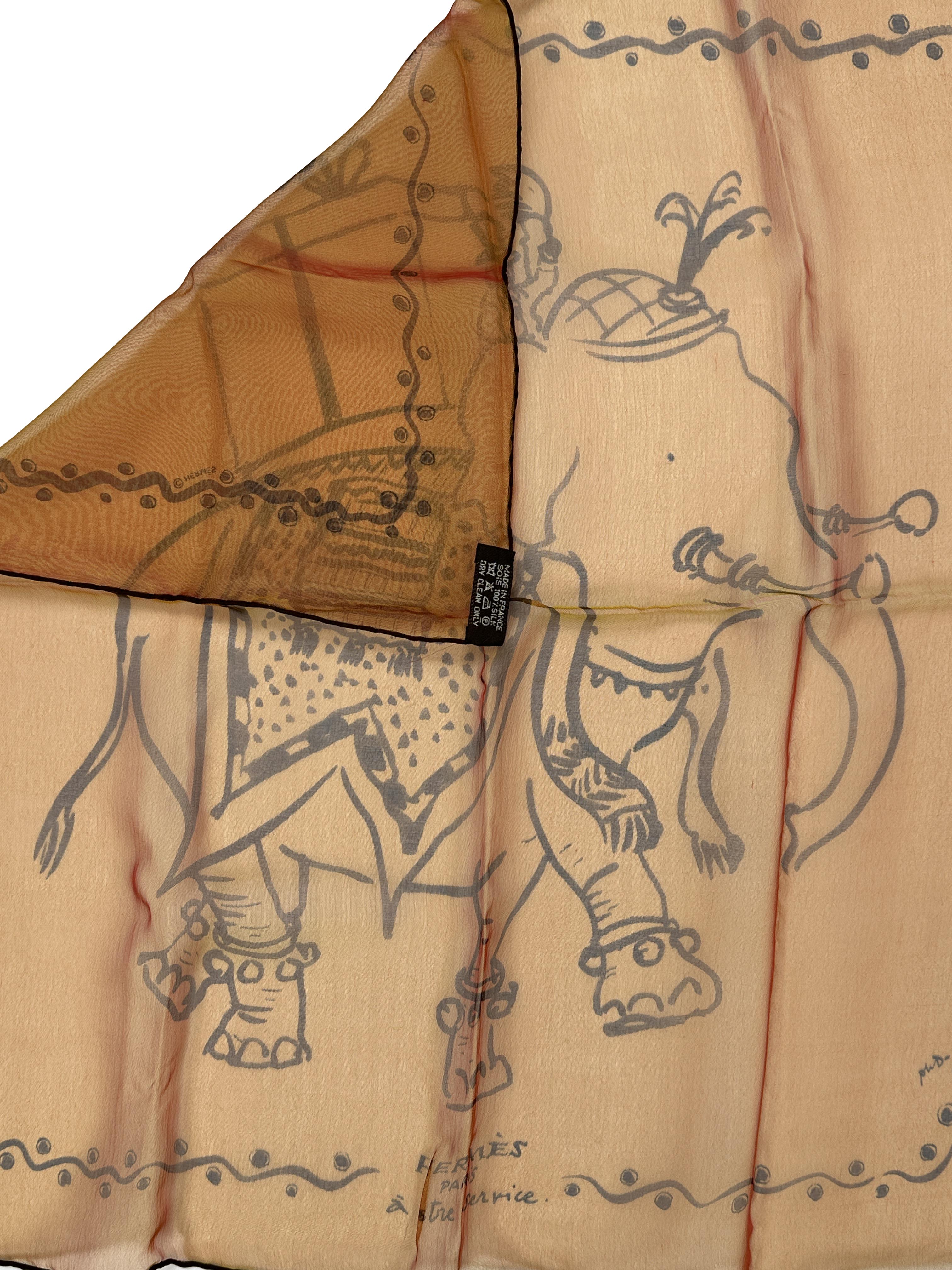 Hermès À Votre Service Changeante Mousseline 45