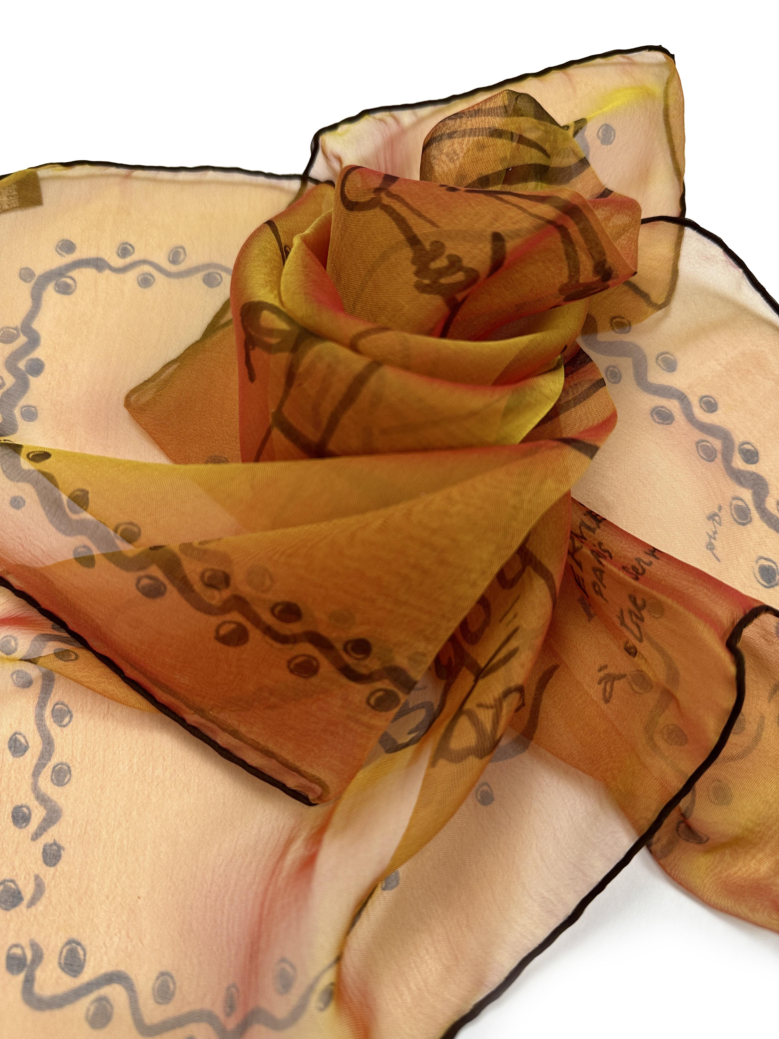 Hermès À Votre Service Changeante Mousseline 45