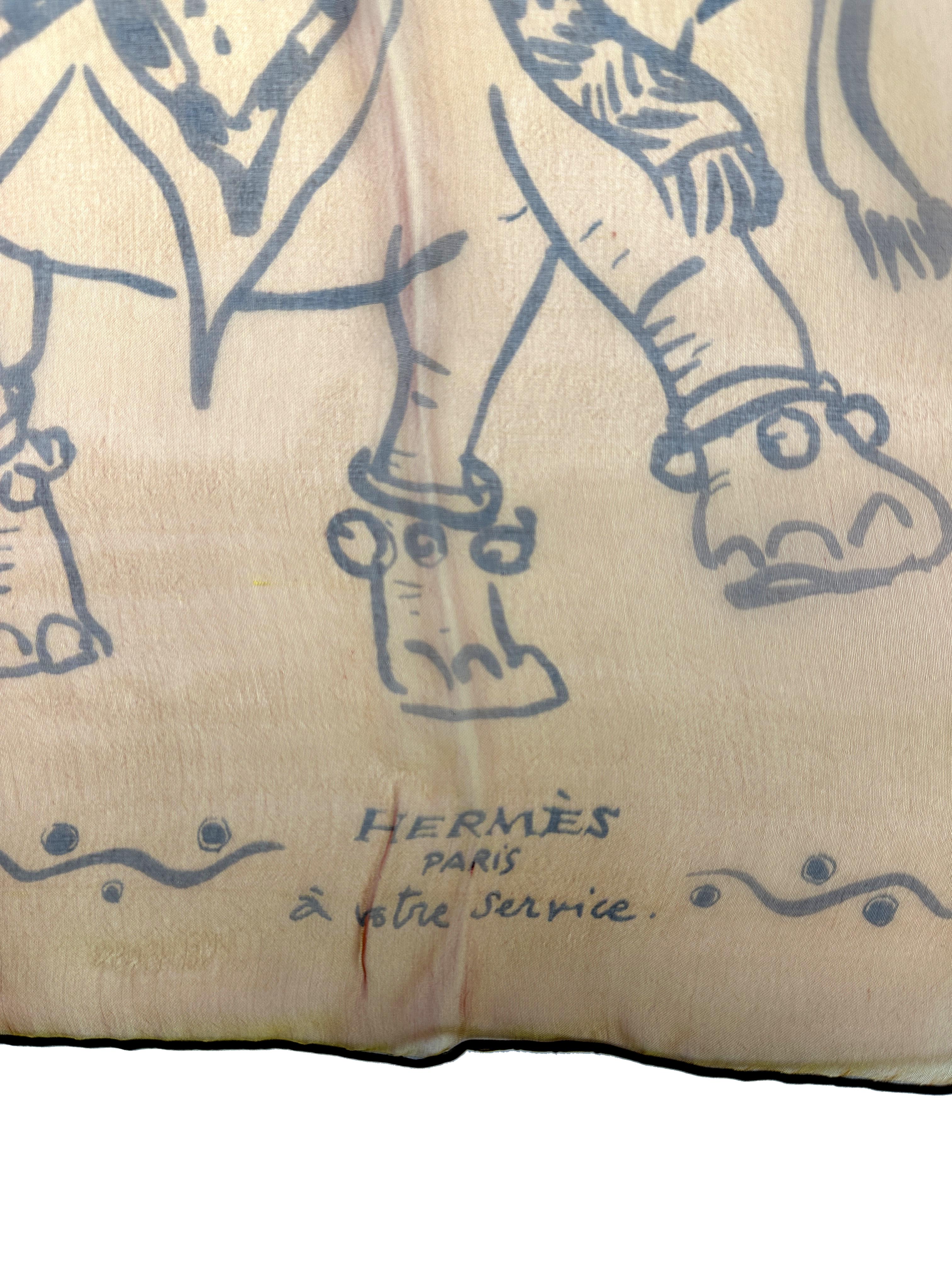 Hermès À Votre Service Changeante Mousseline 45