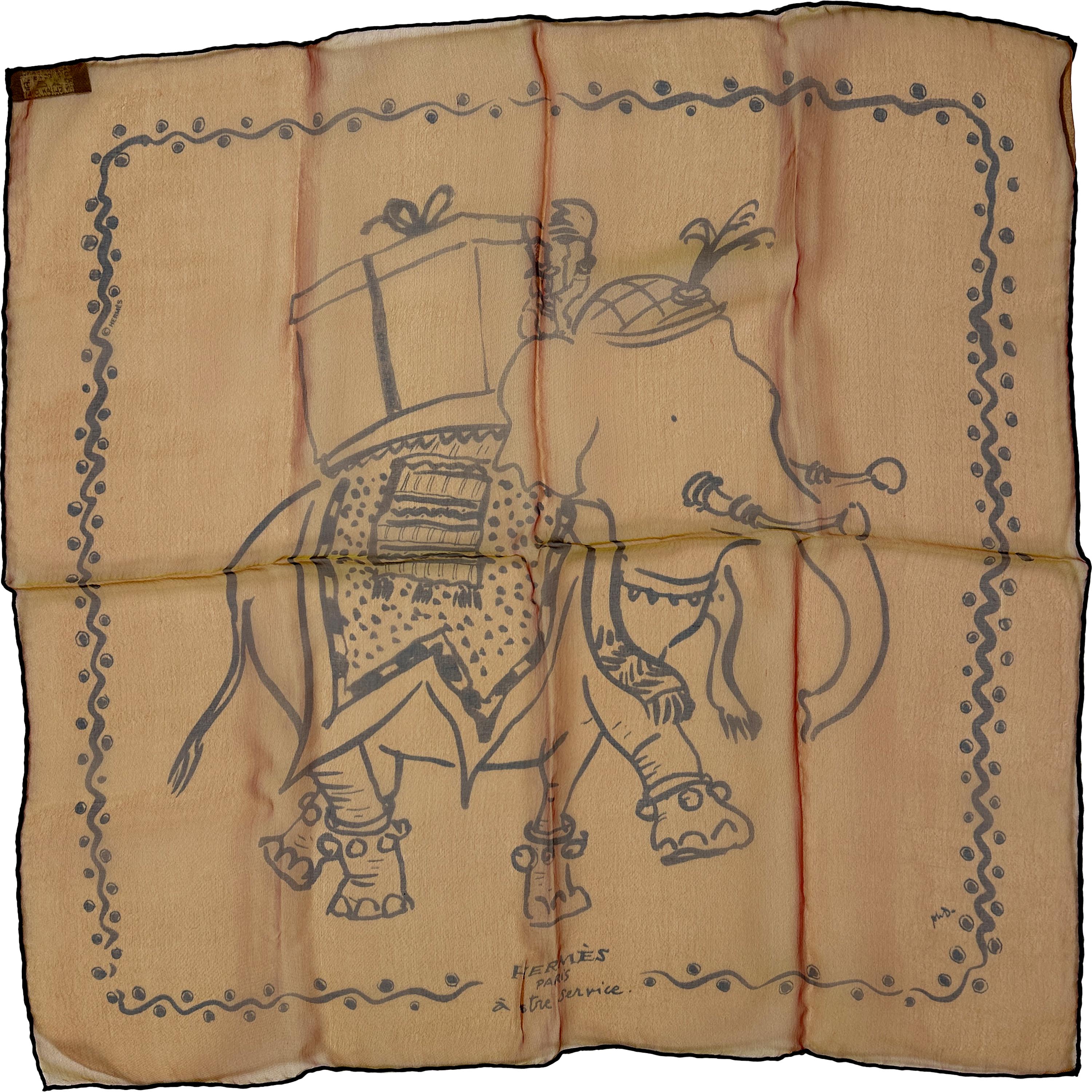 Hermès À Votre Service Changeante Mousseline 45