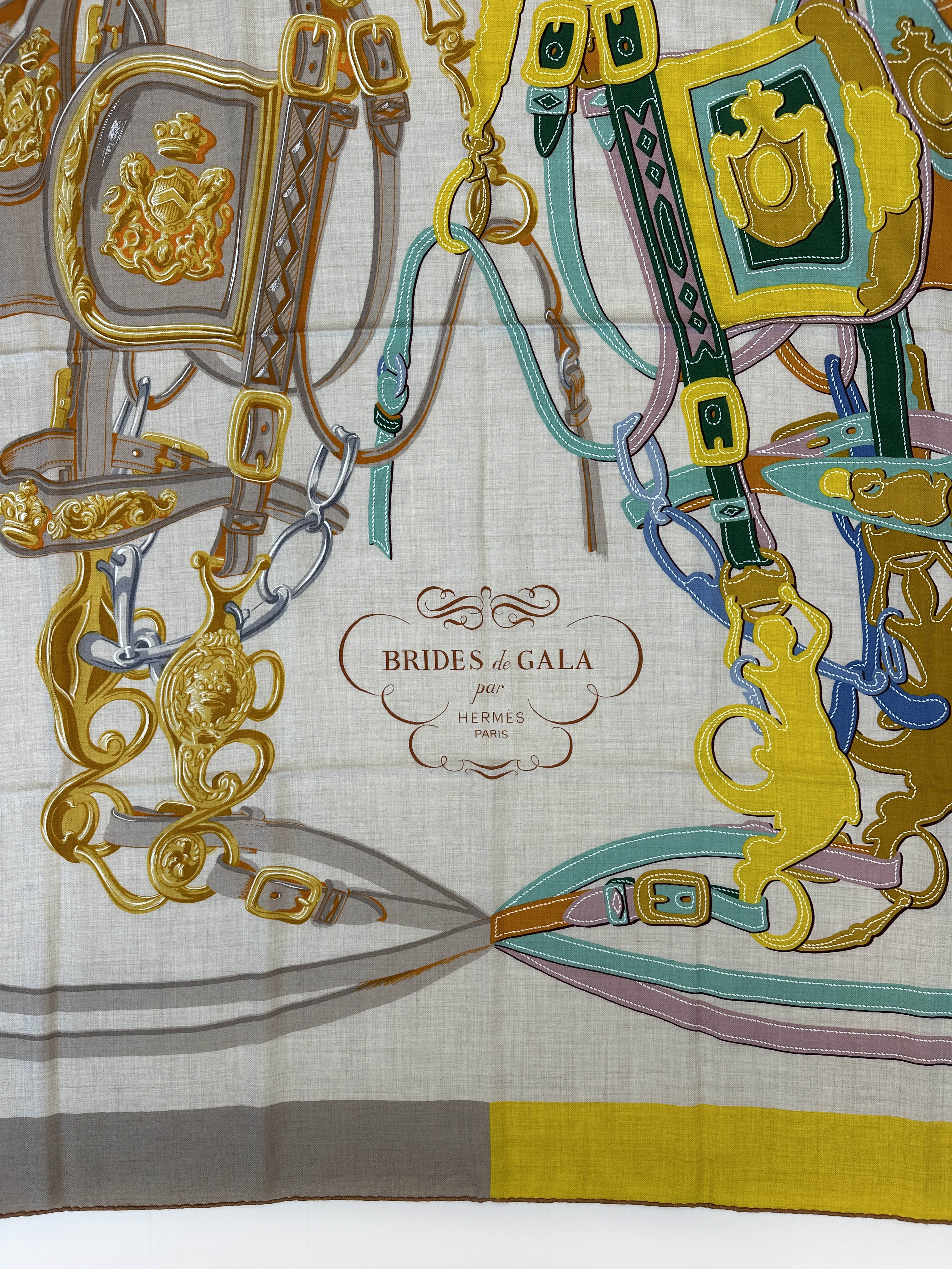 Hermès Brides de Gala Applique Cashmere Silk 140
