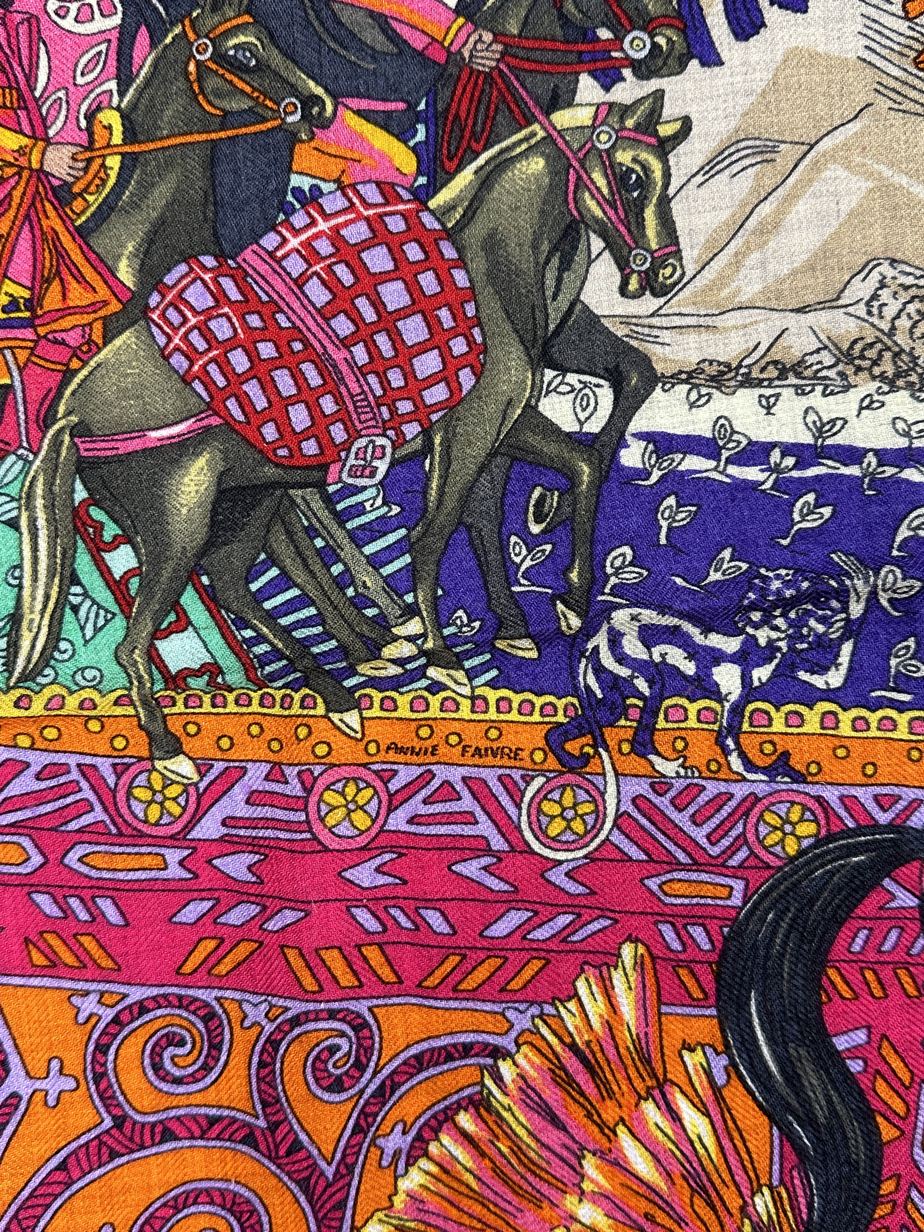 Hermès Cavaliers du Caucase Cashmere Silk 140