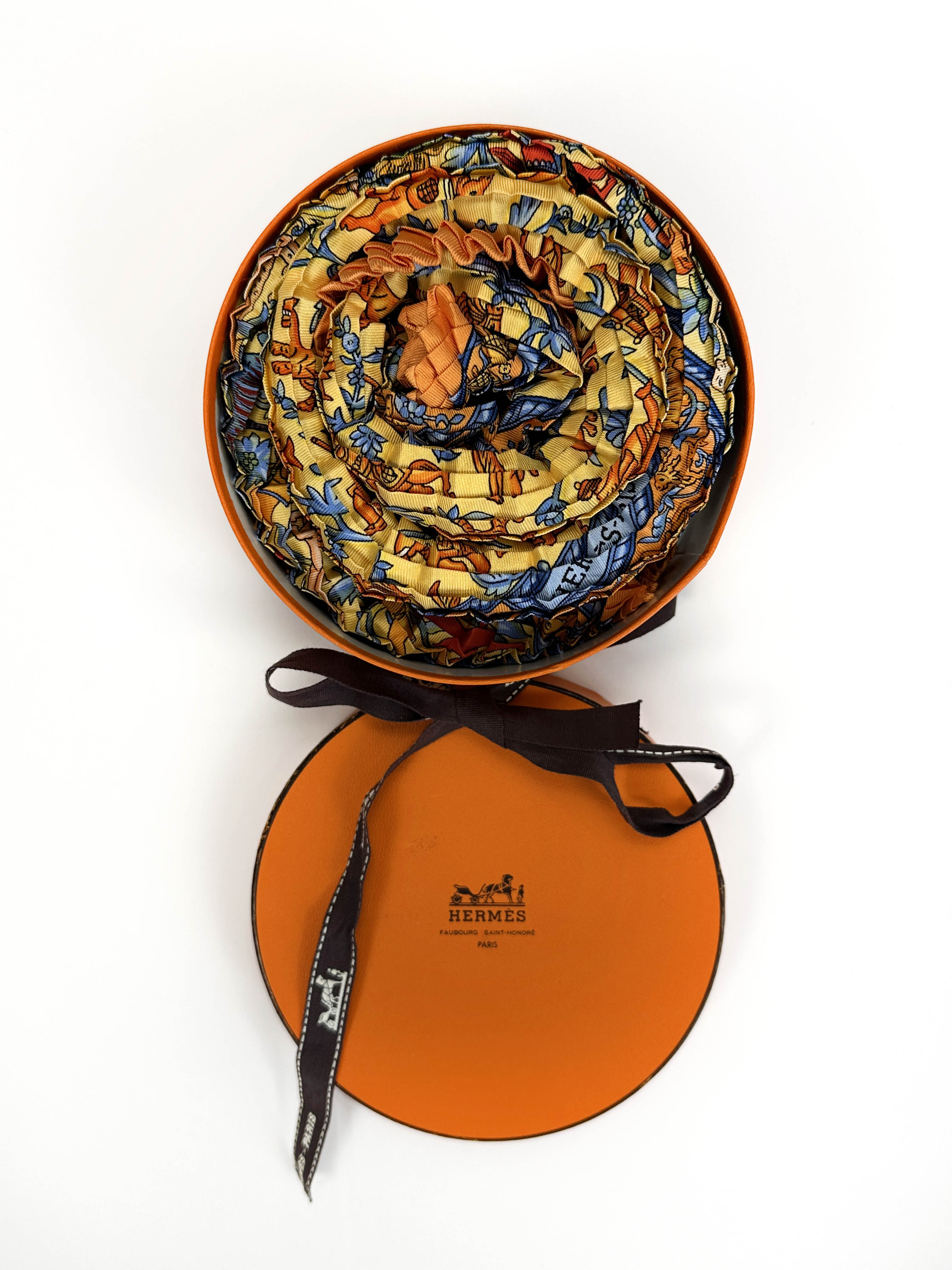 Hermès Chasse en Inde Mosaic Plissé 90