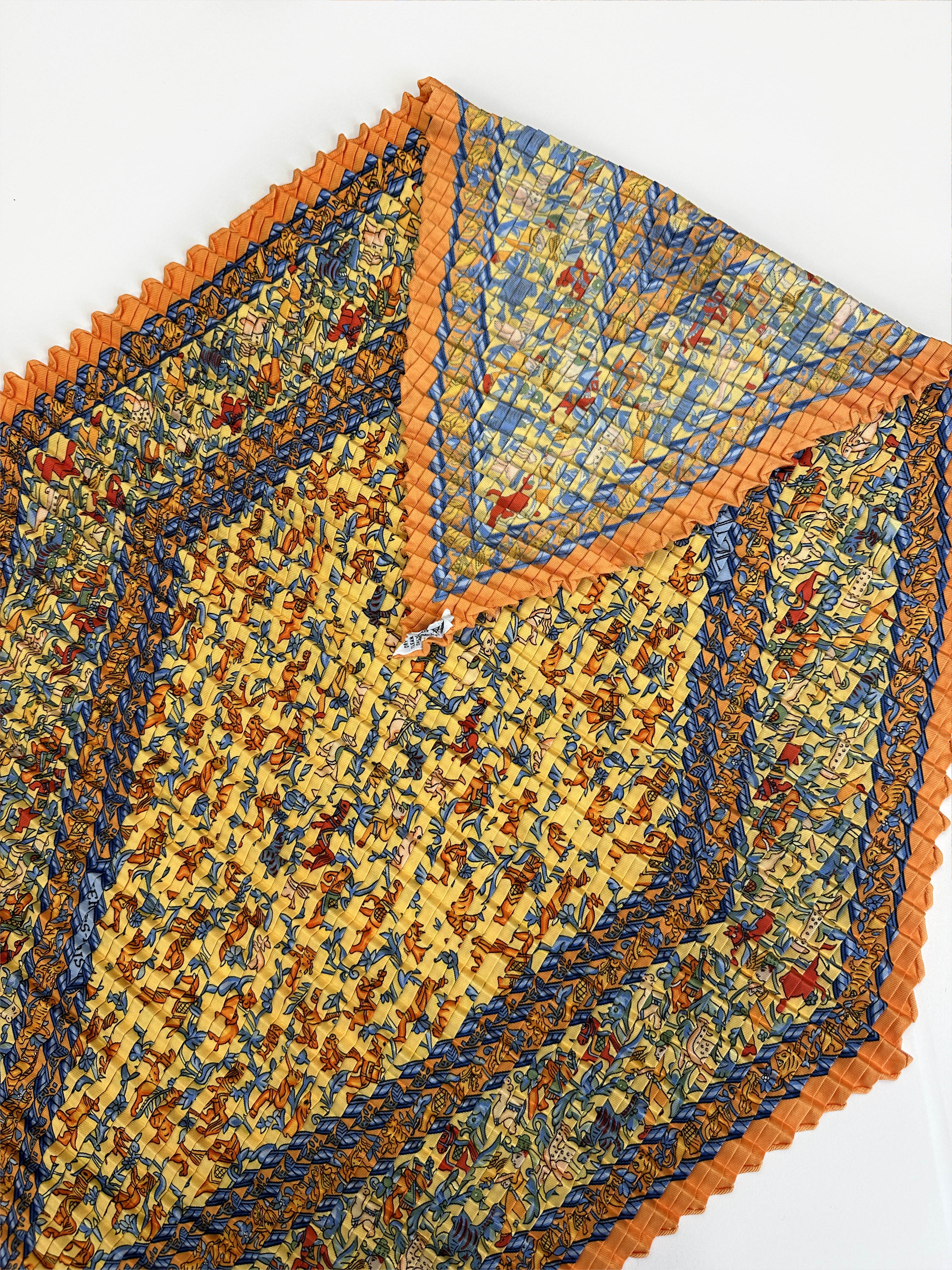 Hermès Chasse en Inde Mosaic Plissé 90