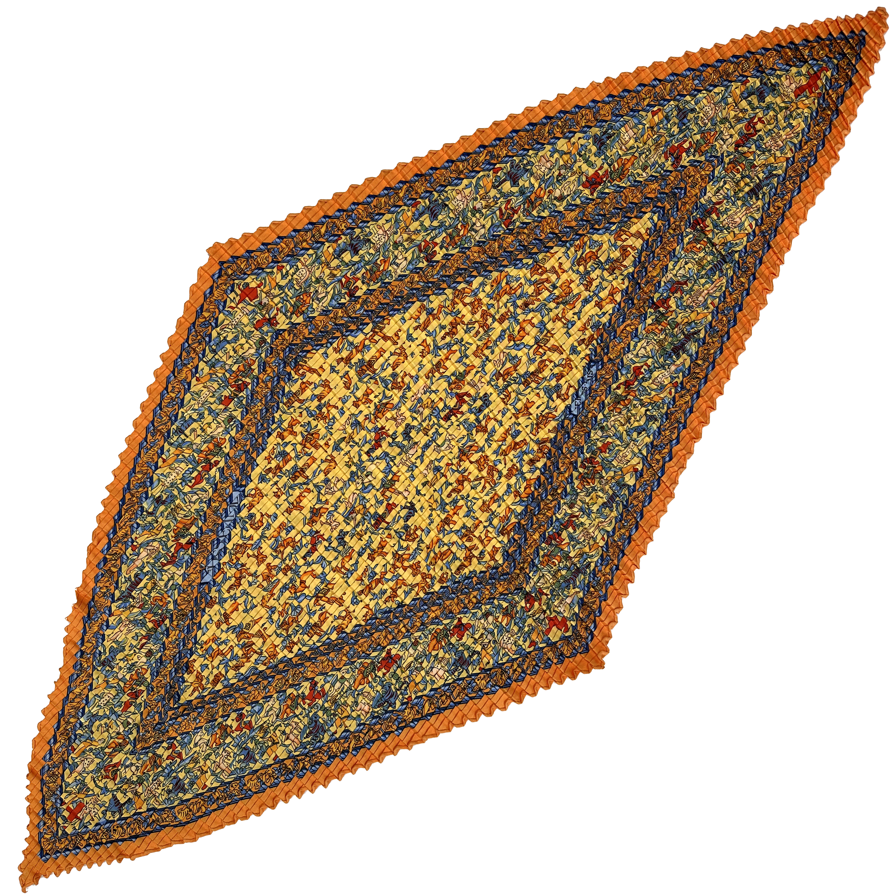 Hermès Chasse en Inde Mosaic Plissé 90