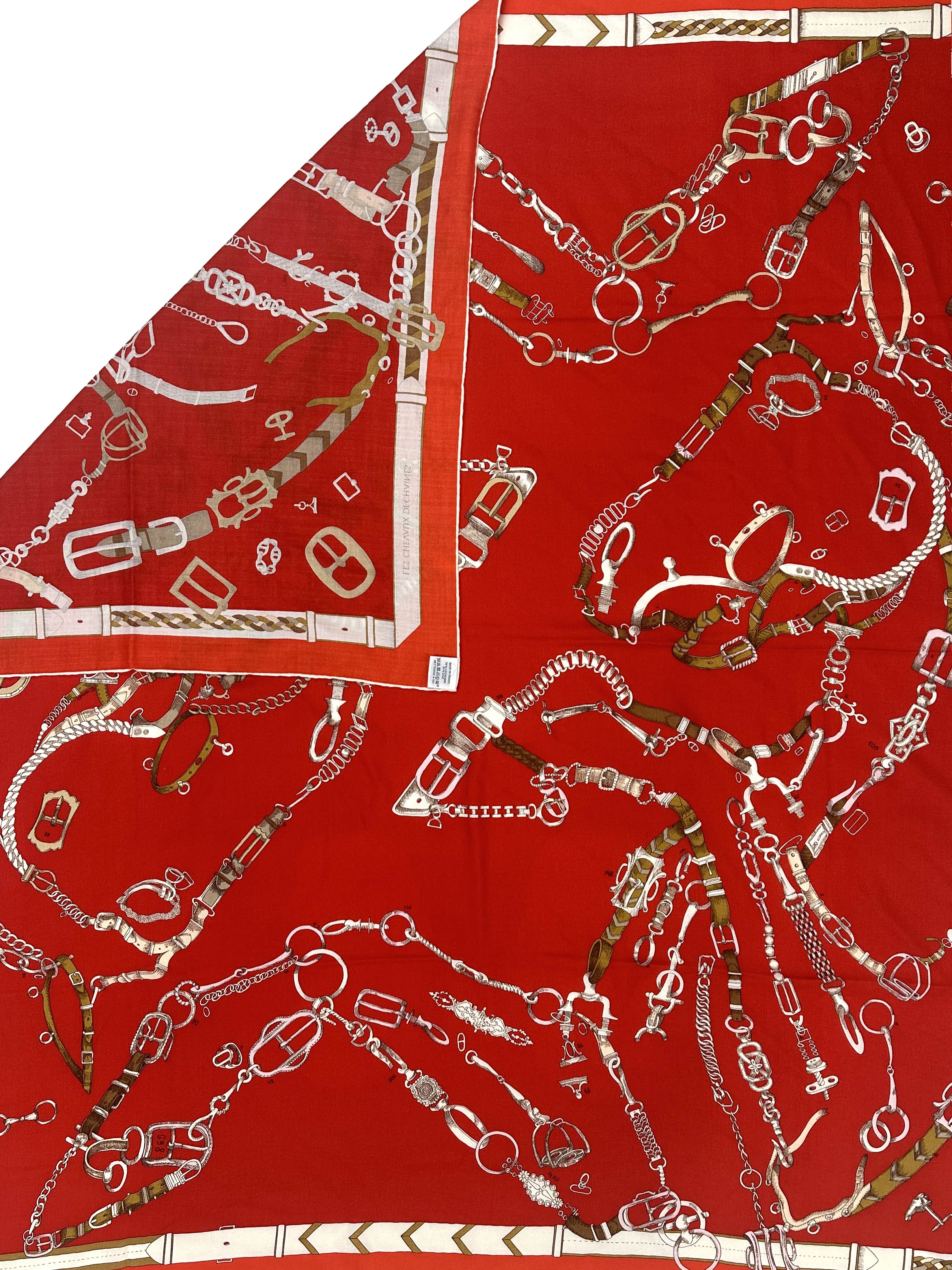 Hermès Les Chevaux Dechaines Cashmere Silk 140