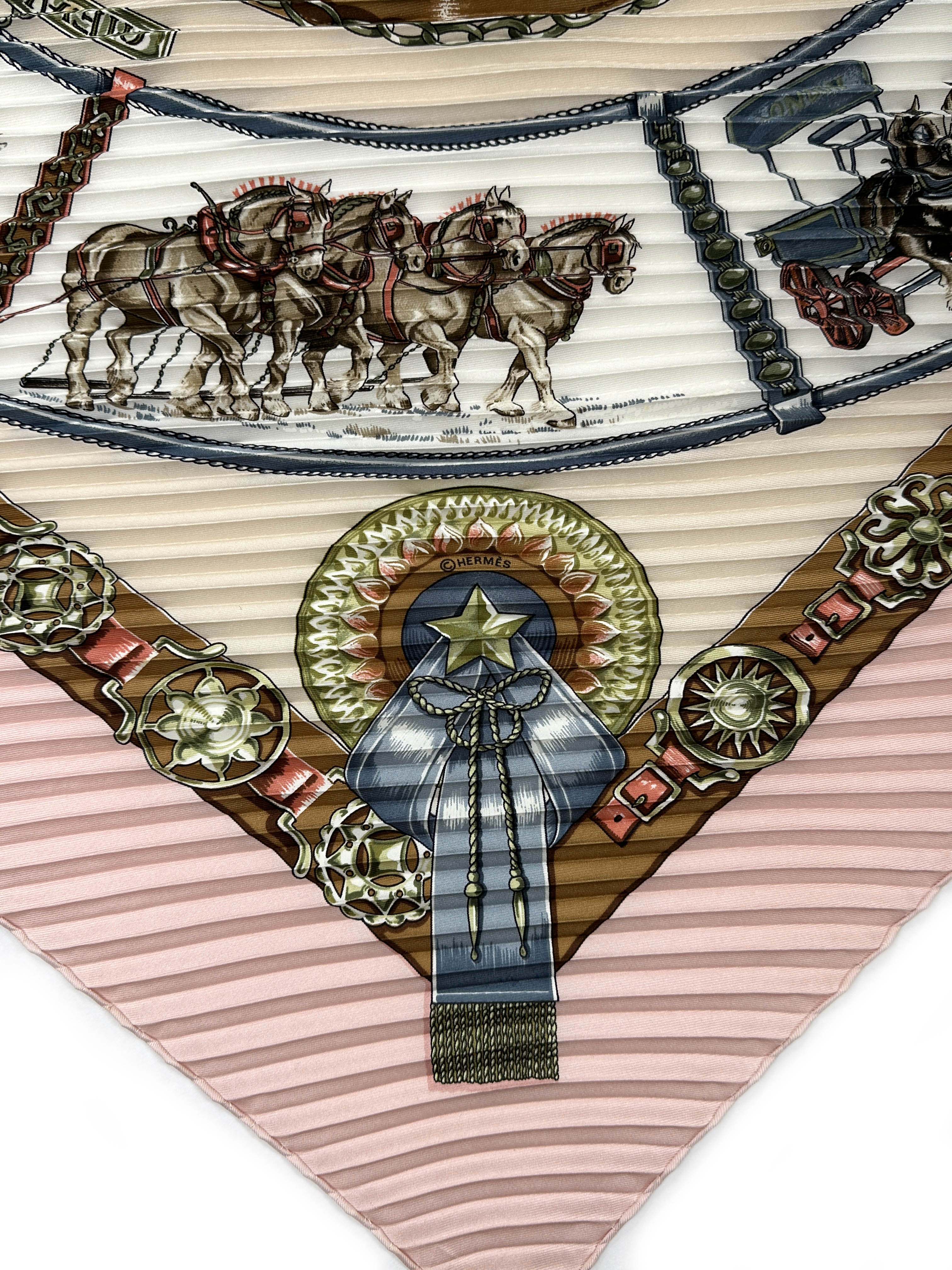 Hermès Chevaux de Trait Plissé 90 è