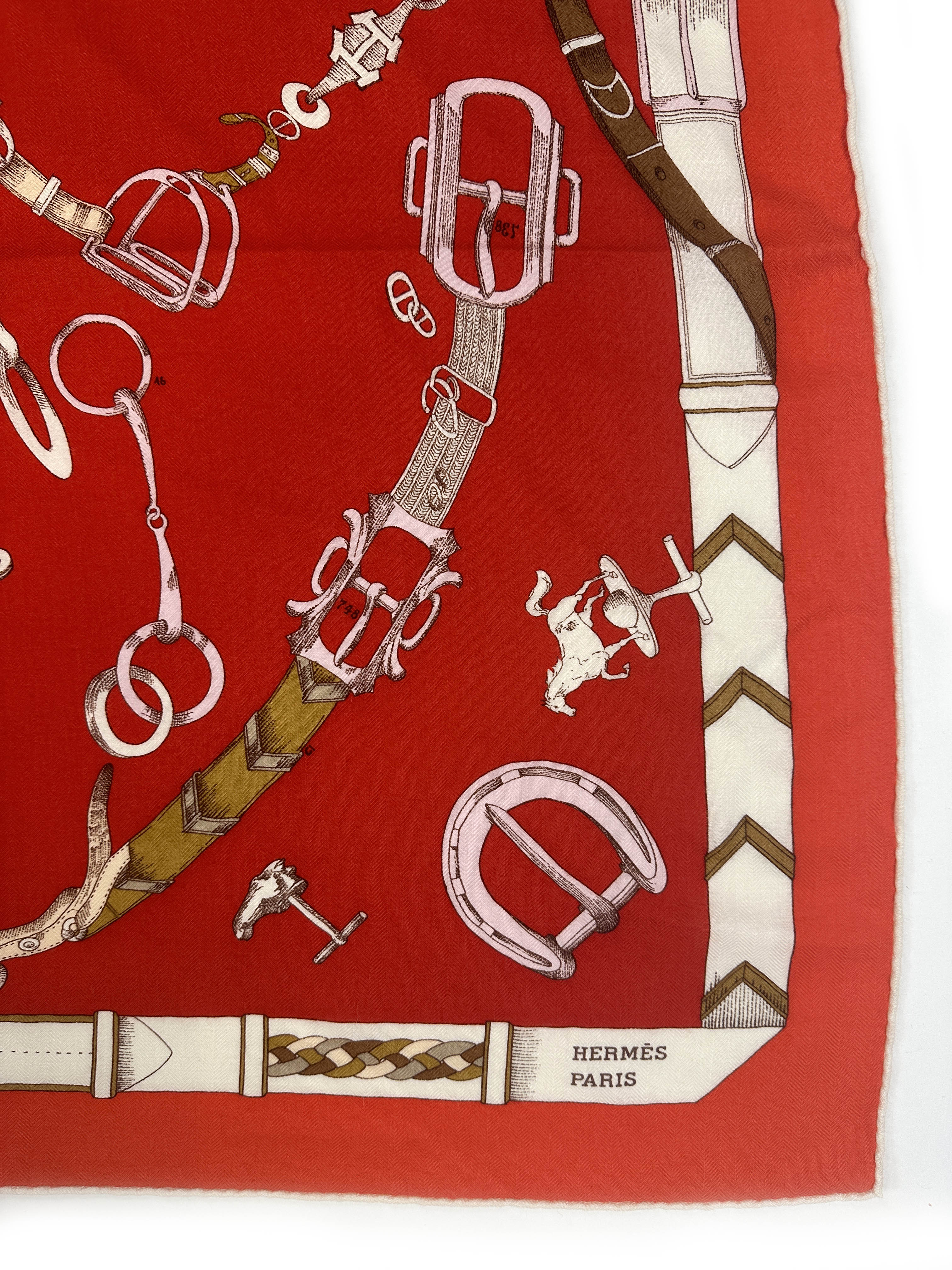 Hermès Les Chevaux Dechaines Cashmere Silk 140