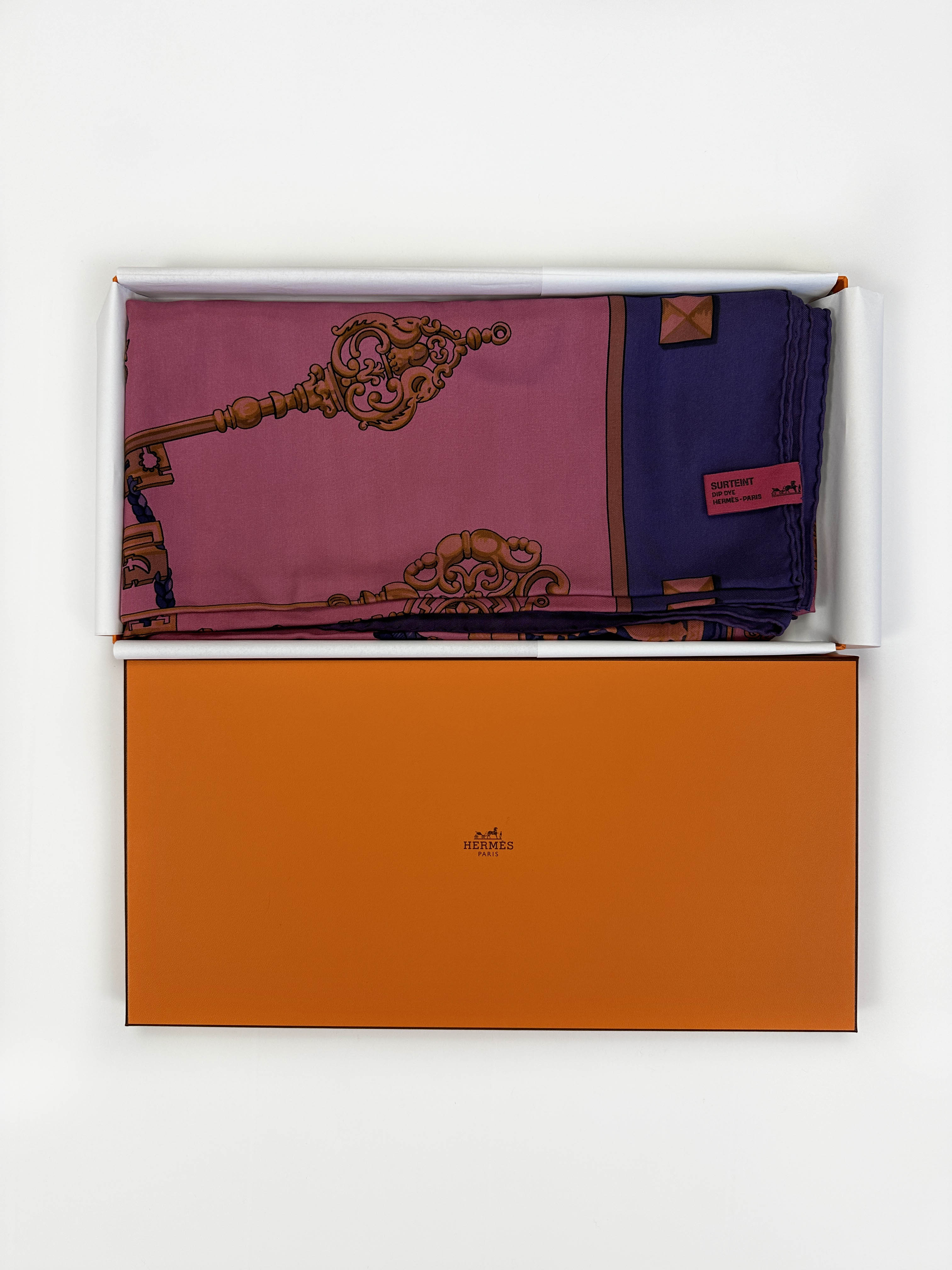 Hermès Les Cles Dip Dye Silk 140