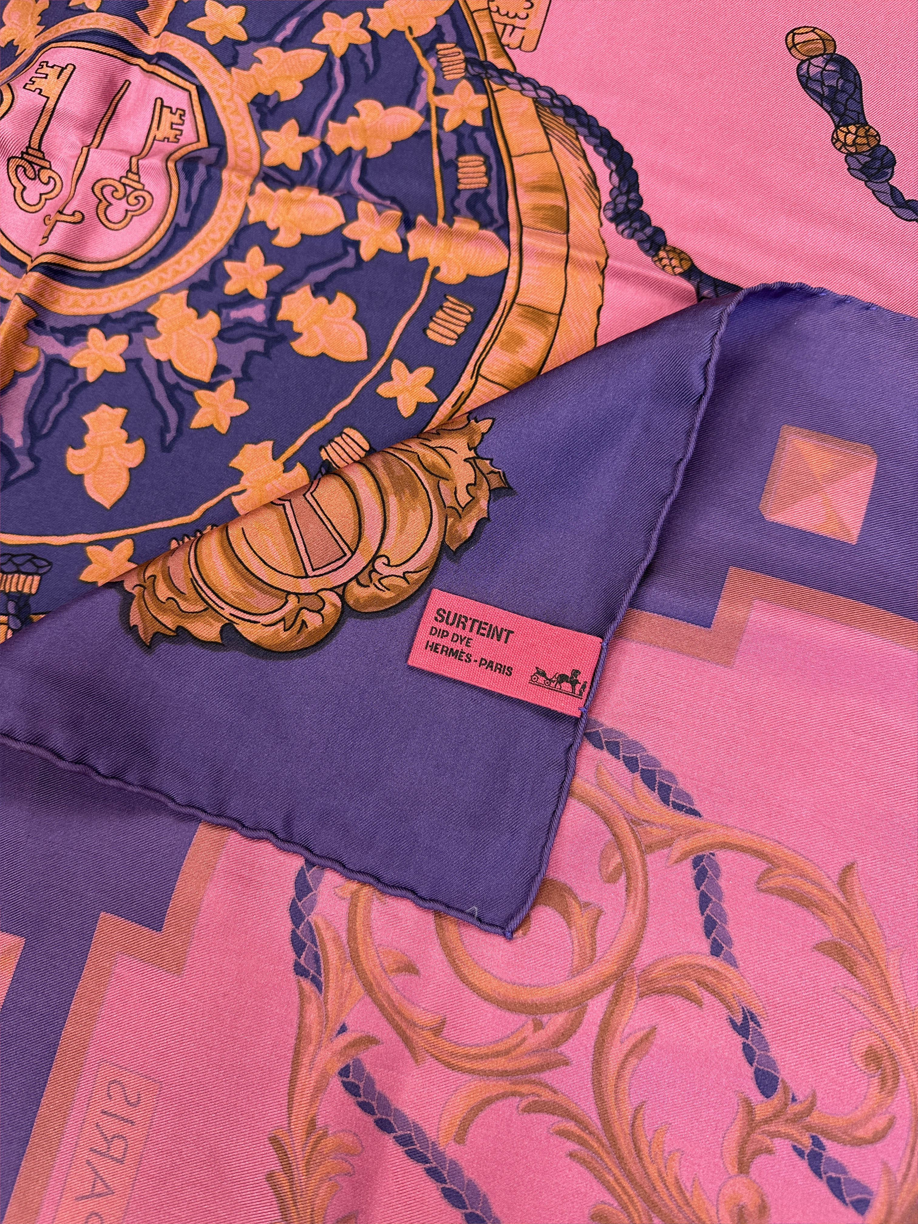 Hermès Les Cles Dip Dye Silk 140
