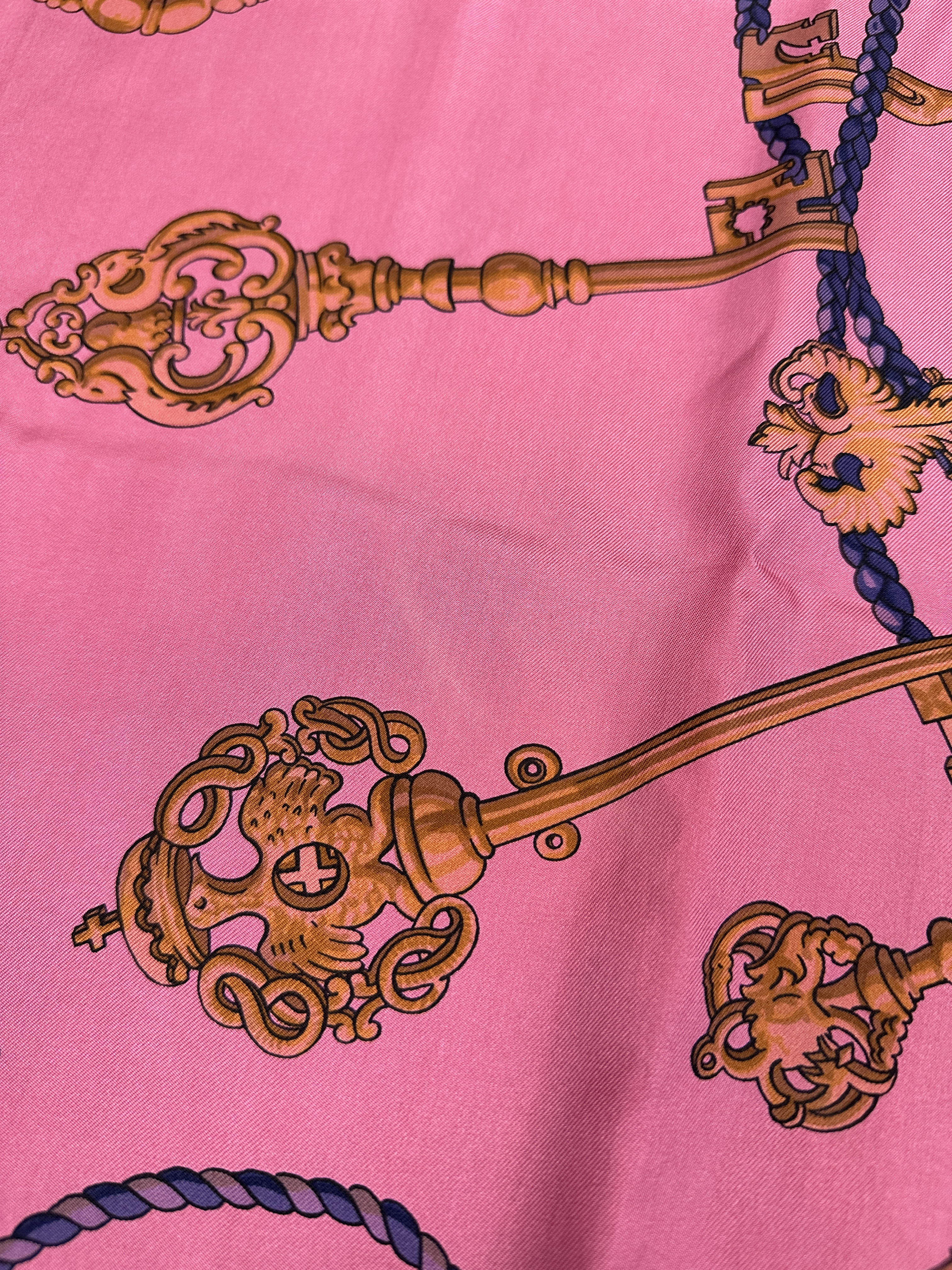 Hermès Les Cles Dip Dye Silk 140