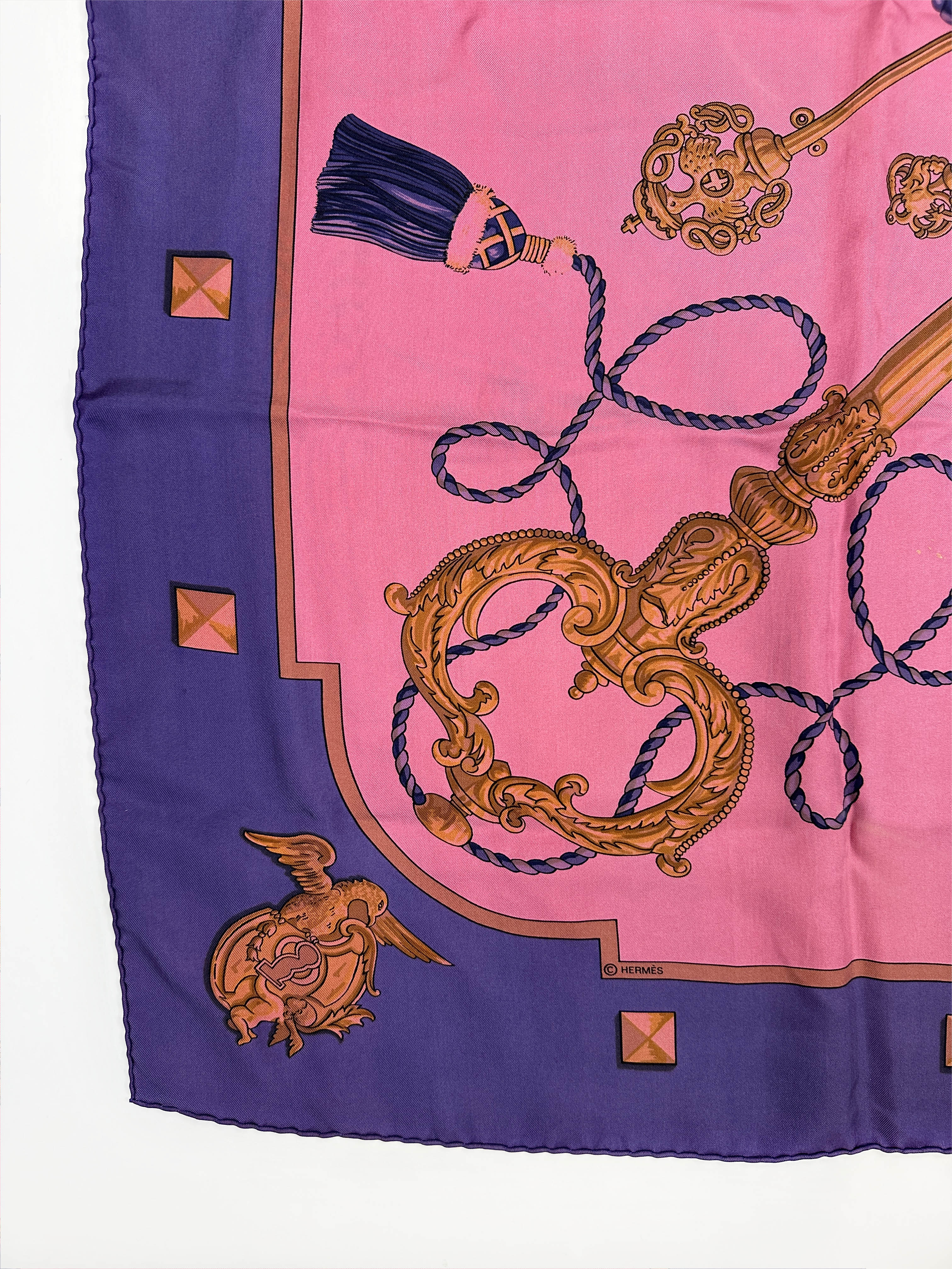 Hermès Les Cles Dip Dye Silk 140