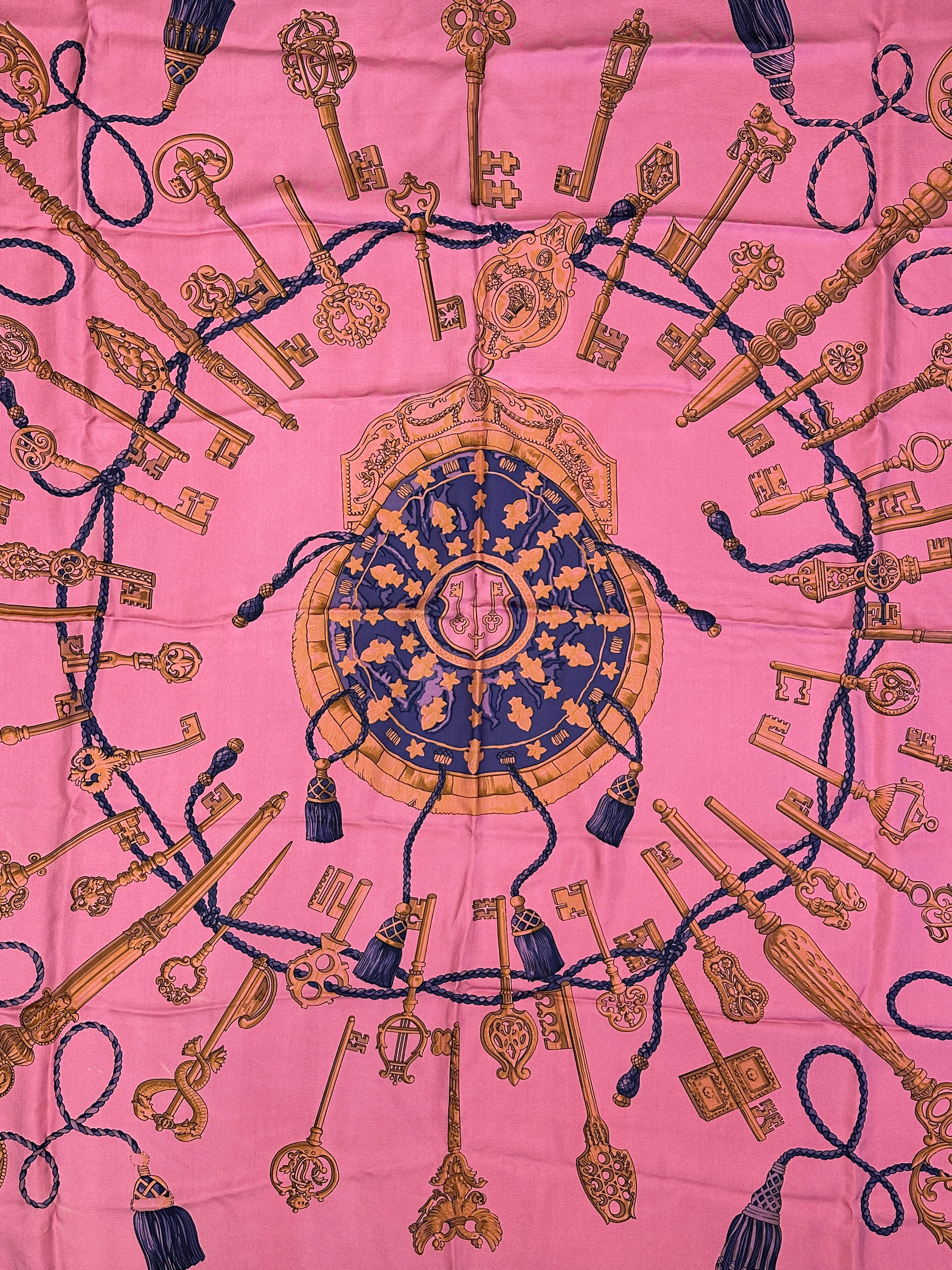 Hermès Les Cles Dip Dye Silk 140