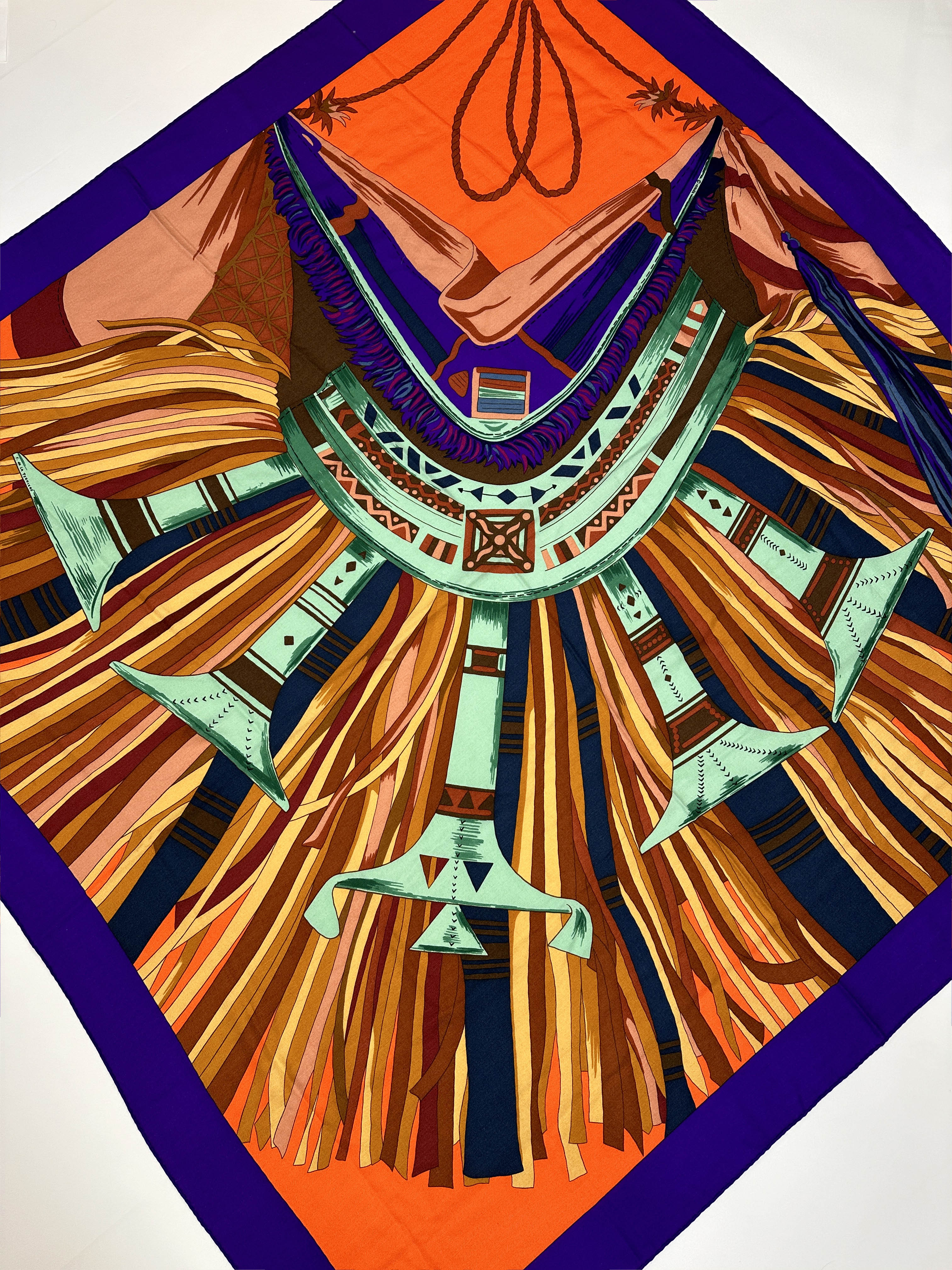 Hermès Cuirs du Désert Detail Cashmere Silk 140