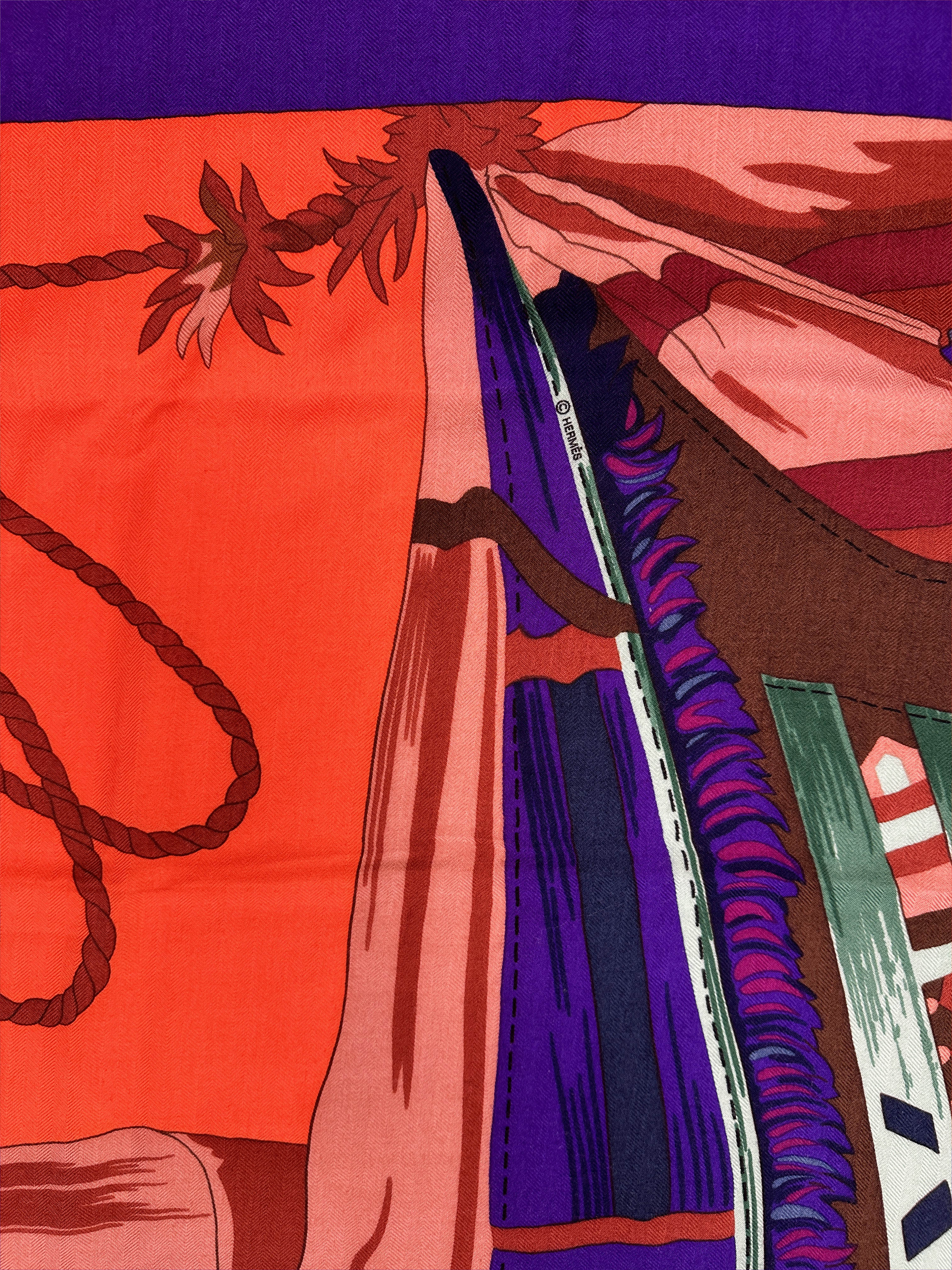 Hermès Cuirs du Désert Detail Cashmere Silk 140