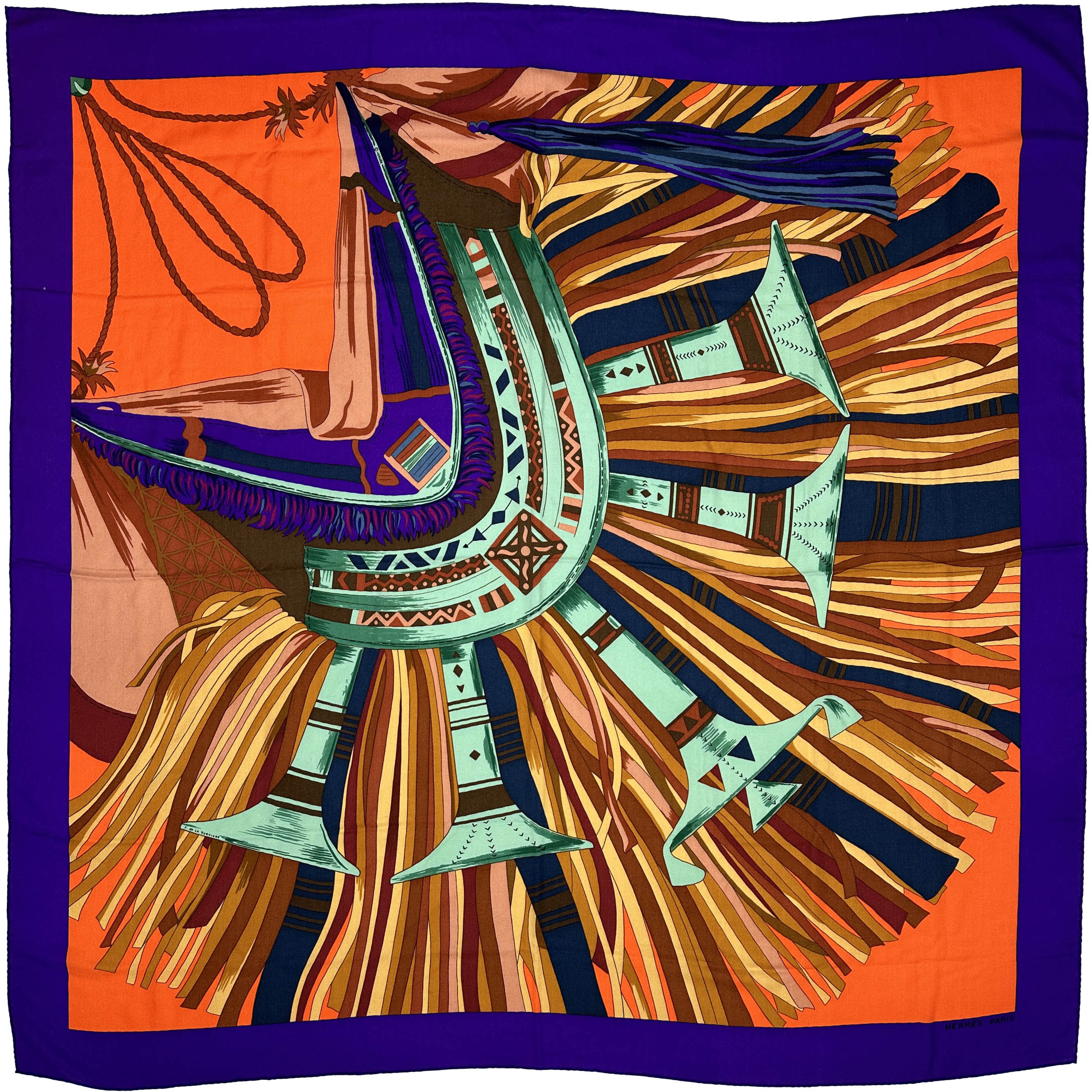 Hermès Cuirs du Désert Detail Cashmere Silk 140