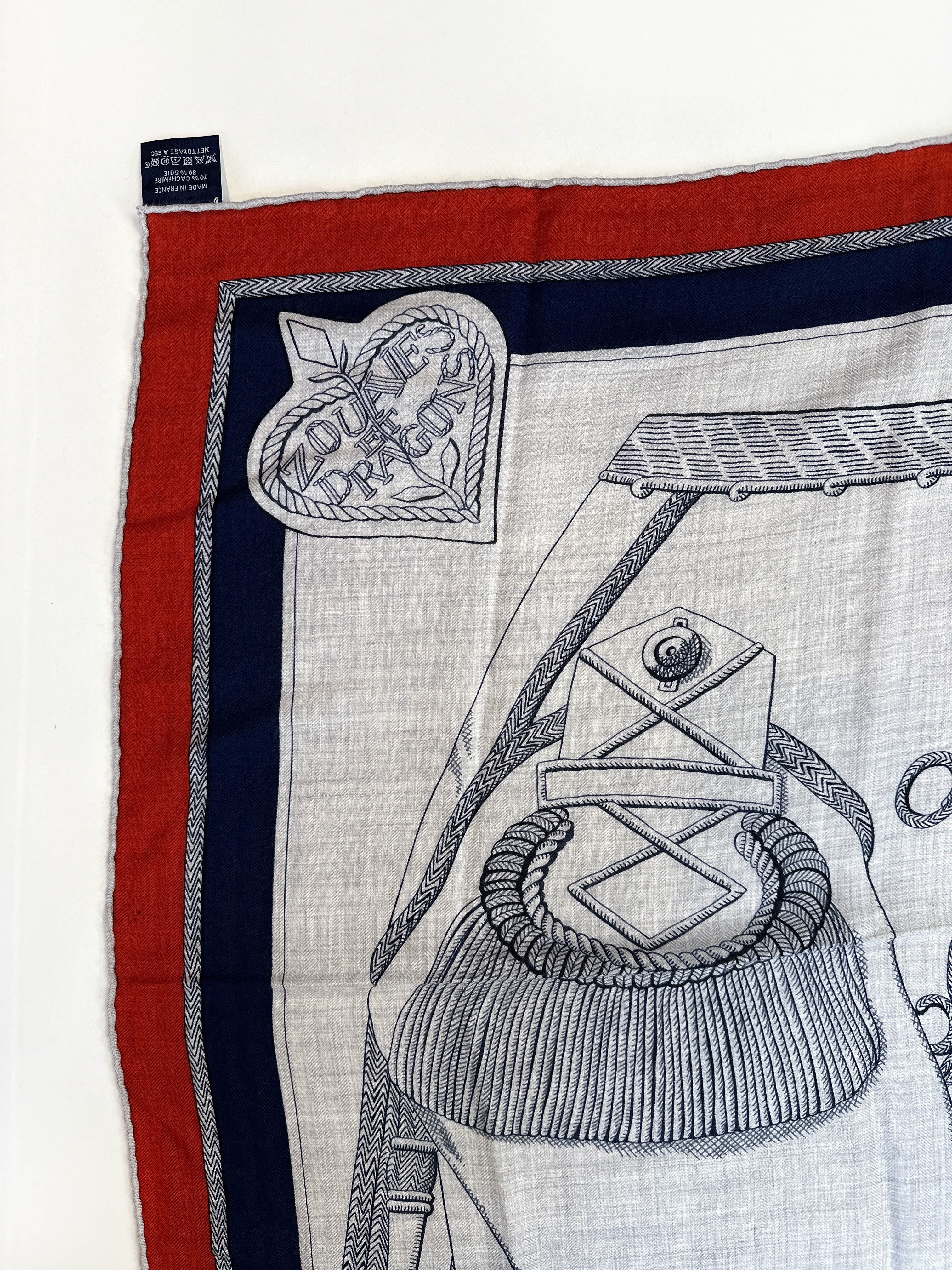 Hermès Zouaves et Dragons Cashmere Silk 140
