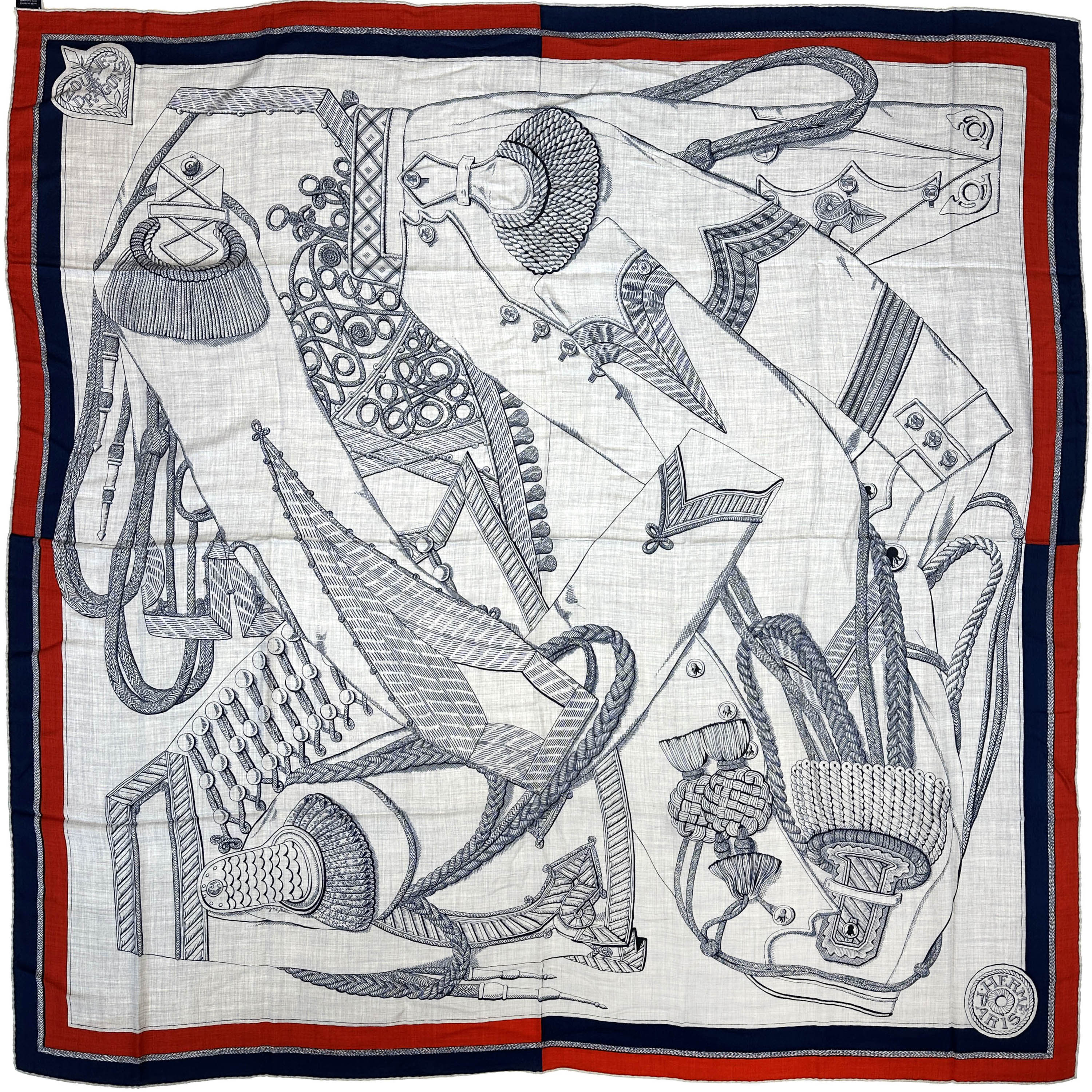 Hermès Zouaves et Dragons Cashmere Silk 140