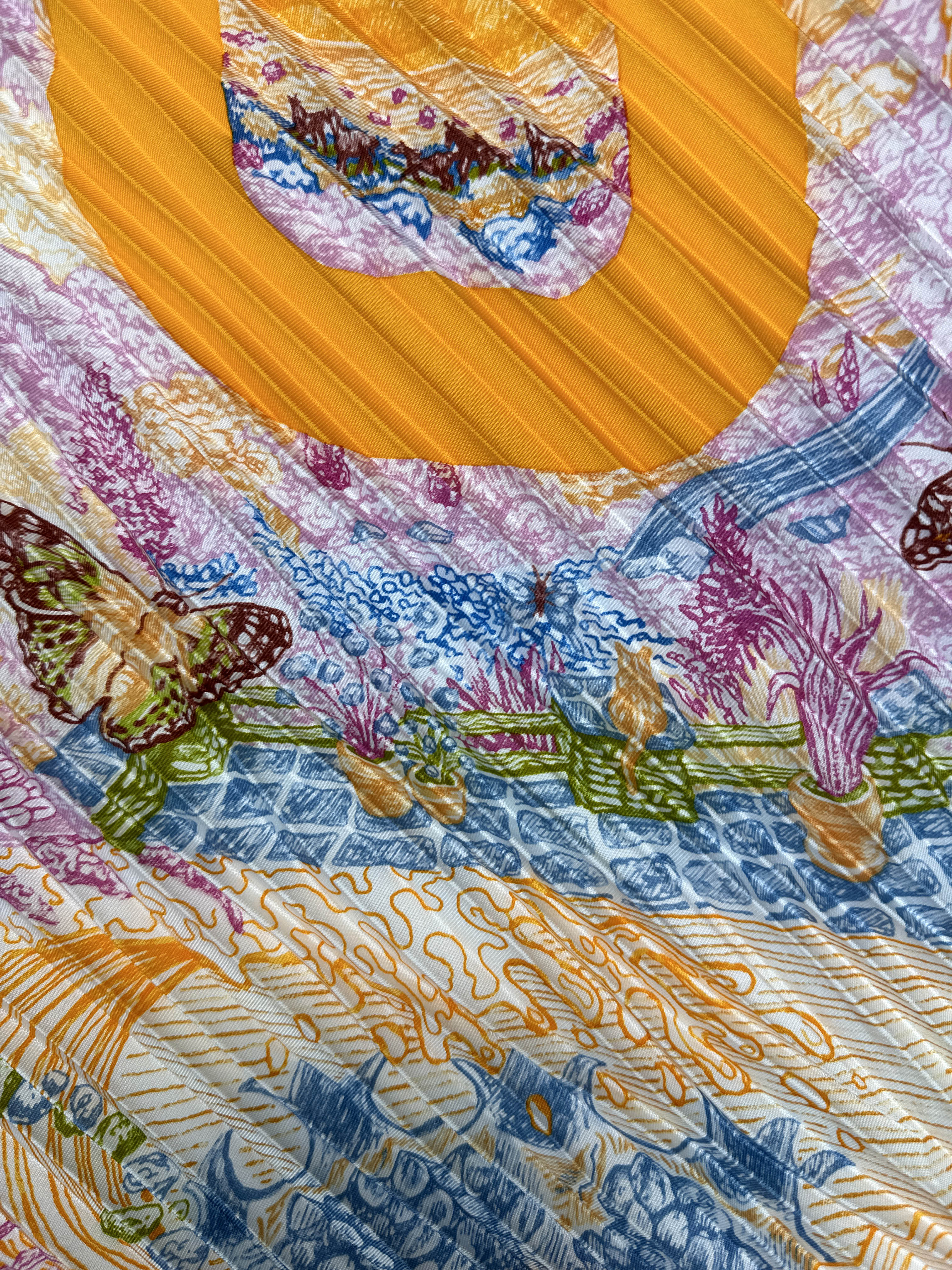 Hermès Eleftheria Plissé Silk 140