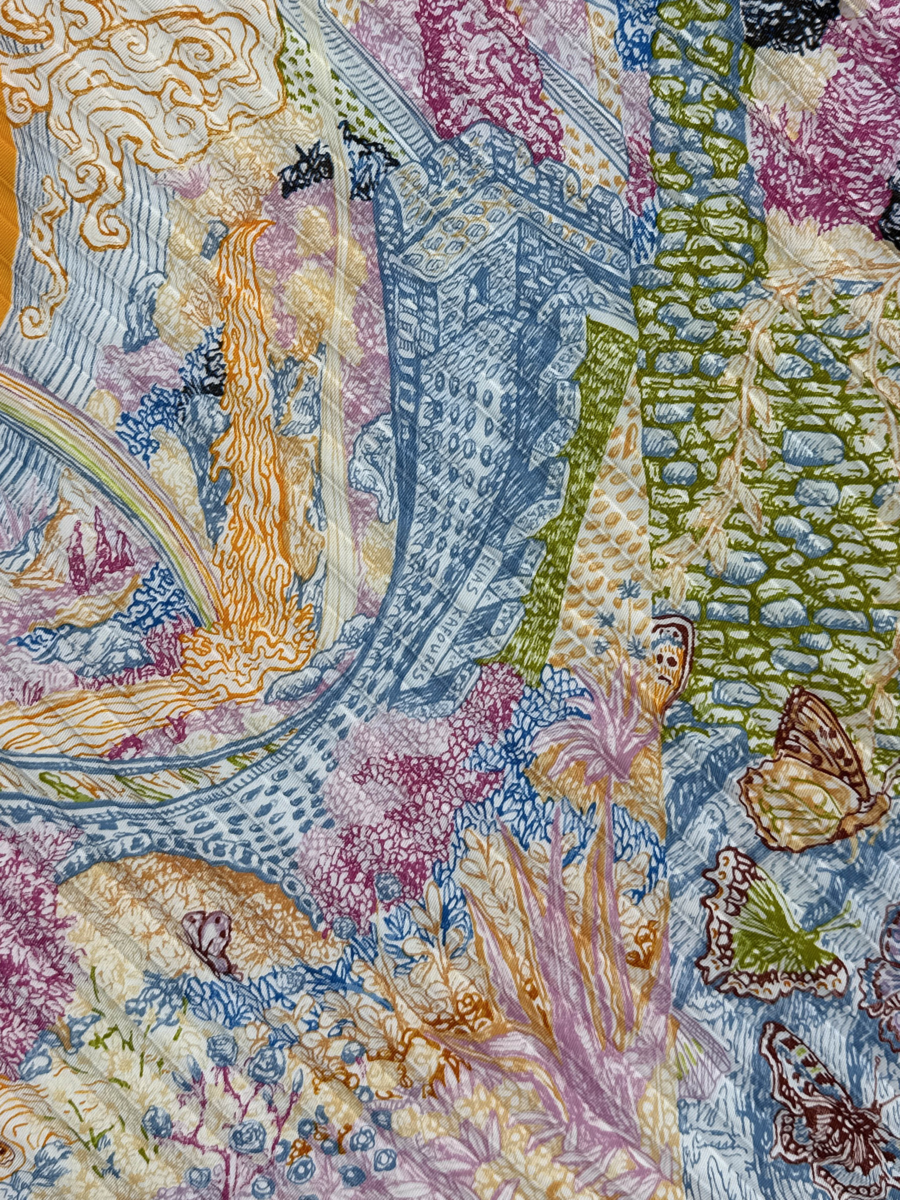 Hermès Eleftheria Plissé Silk 140