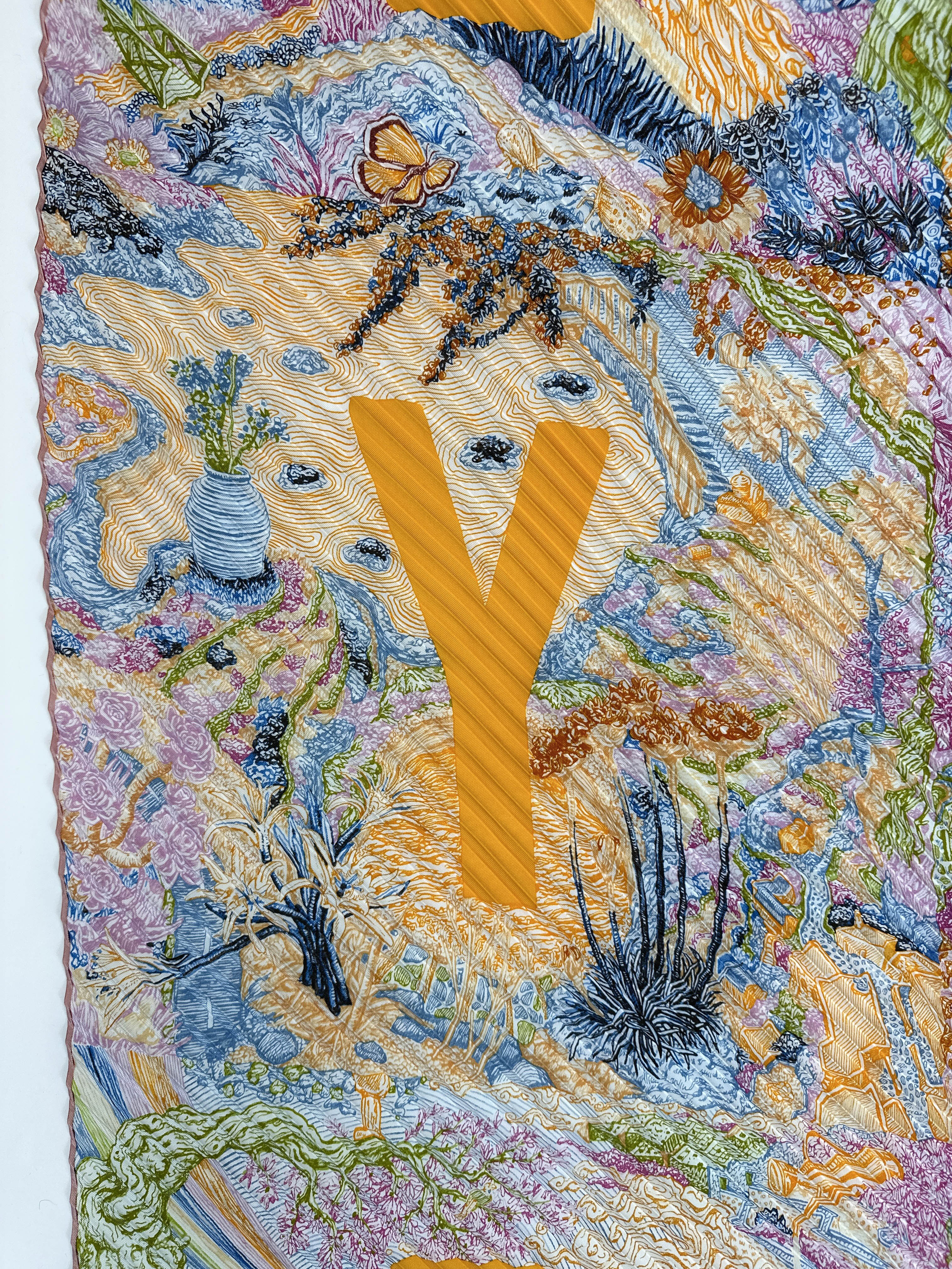 Hermès Eleftheria Plissé Silk 140
