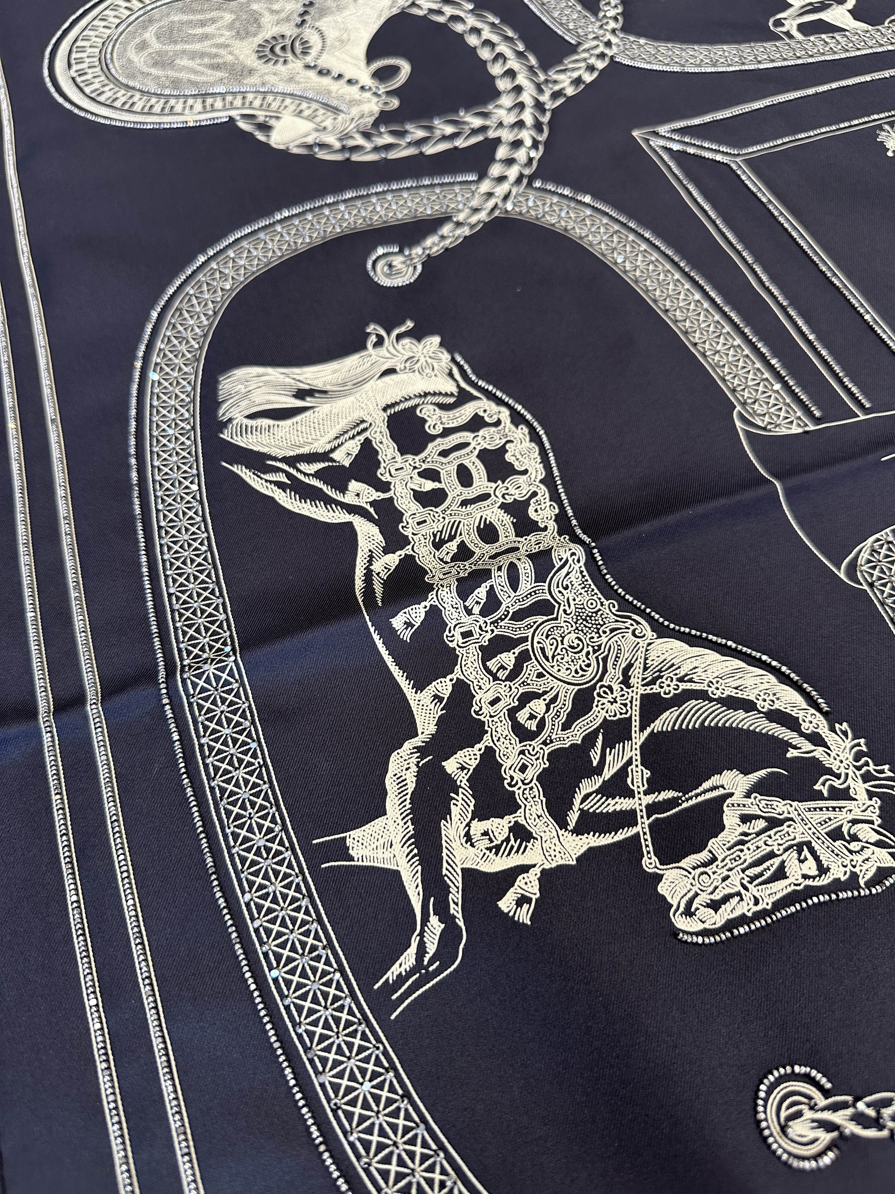 Hermès Grand Apparat Exceptional Beaded 90