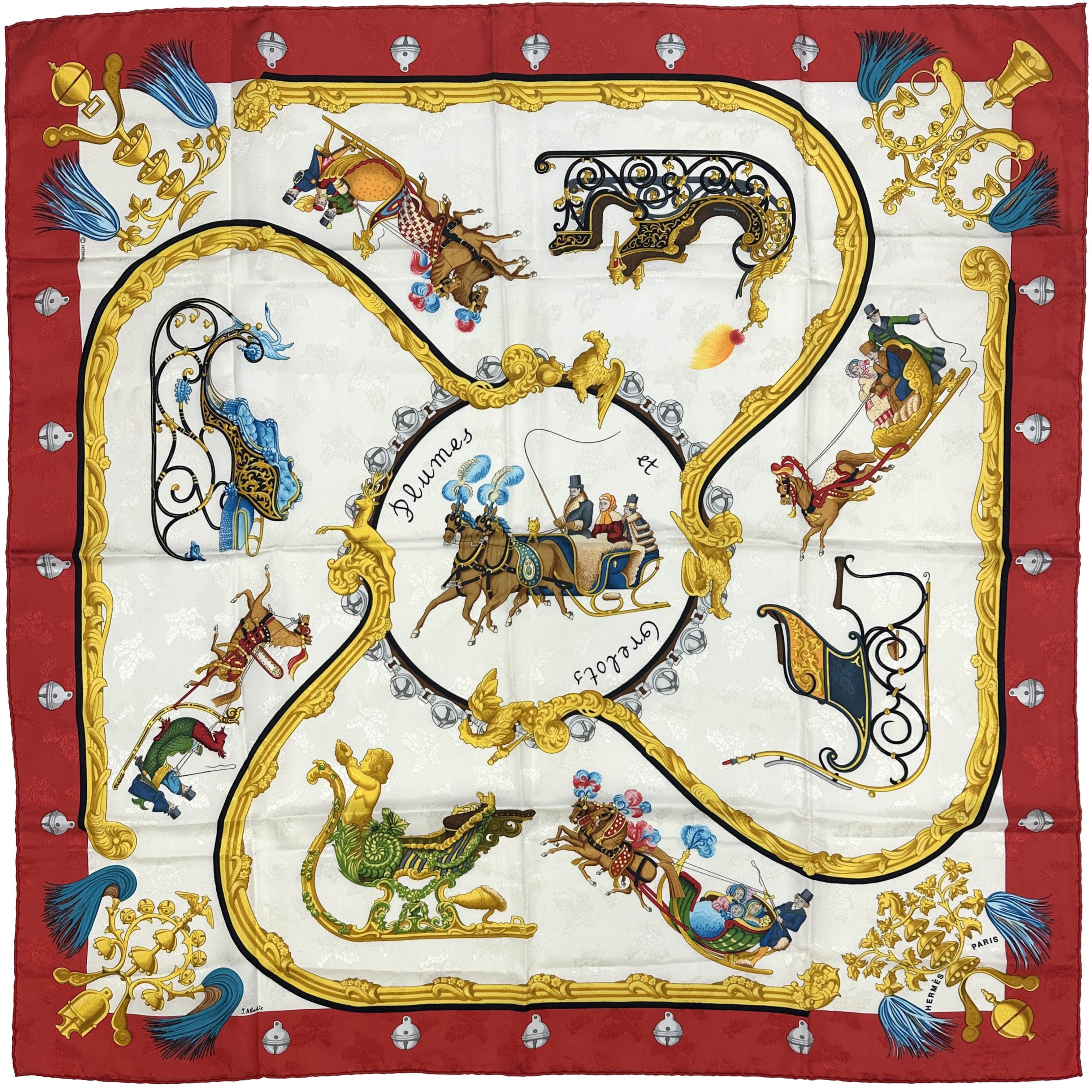 Hermès Plumes et Grelots Jacquard 90