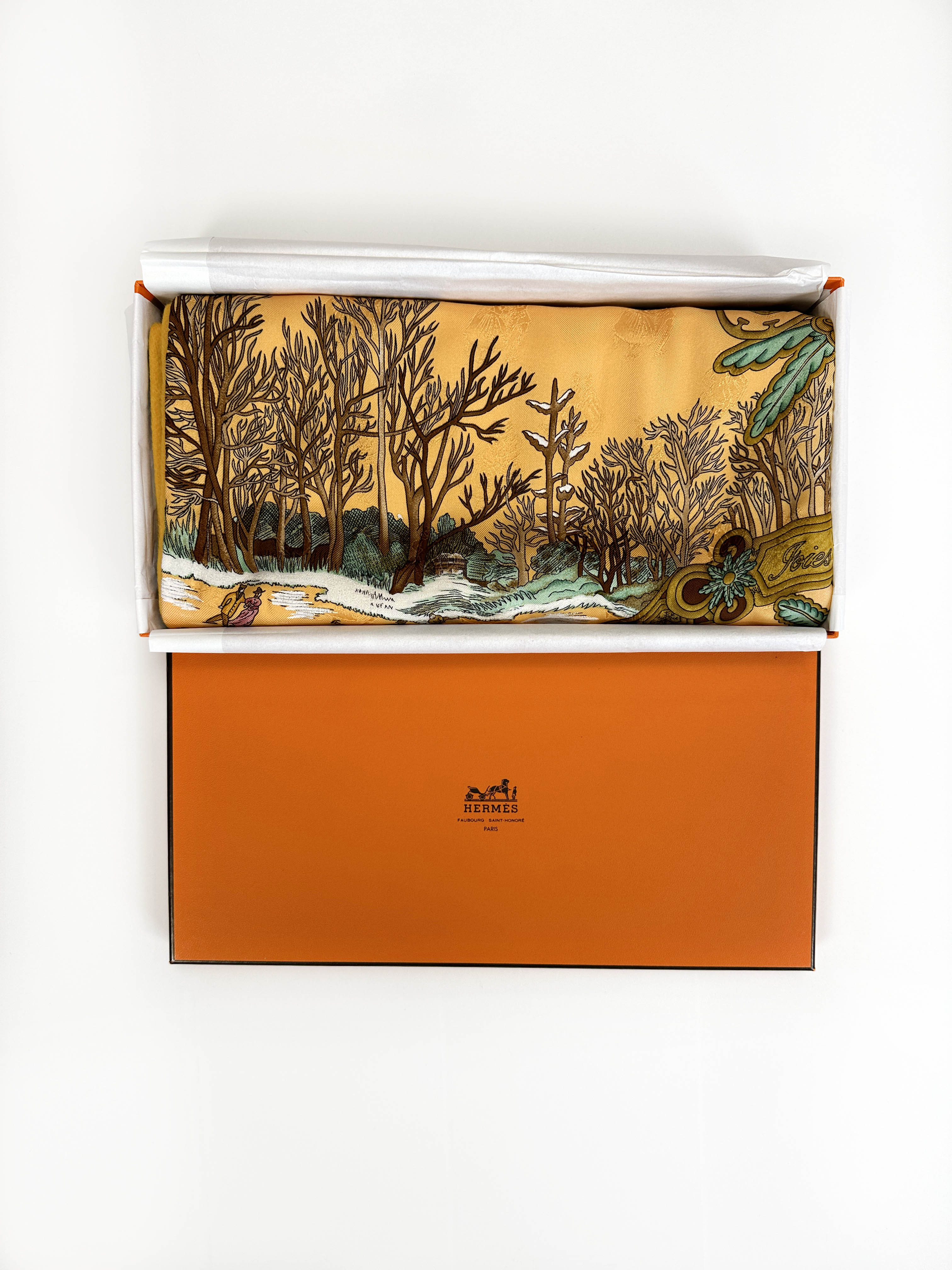 Hermès Joies d'Hiver Jacquard Silk Angora Shawl