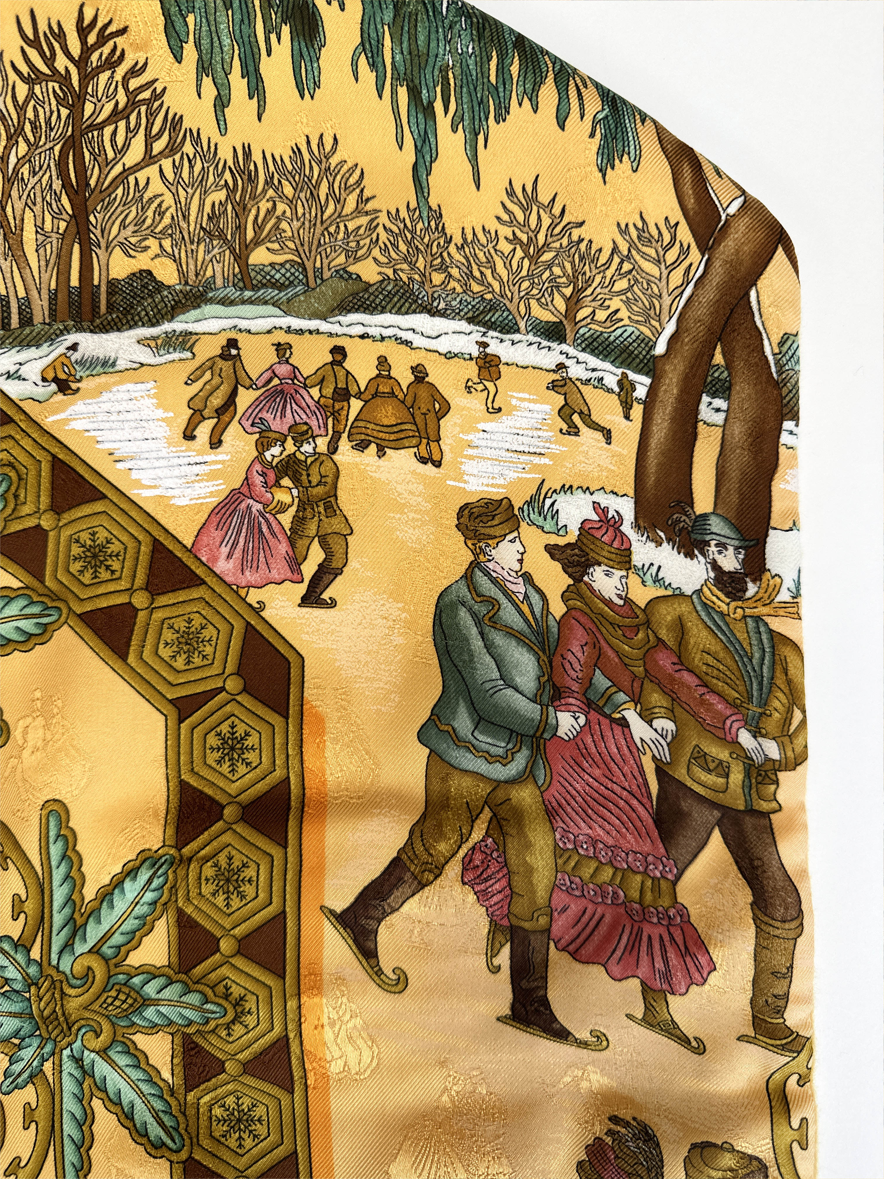 Hermès Joies d'Hiver Jacquard Silk Angora Shawl