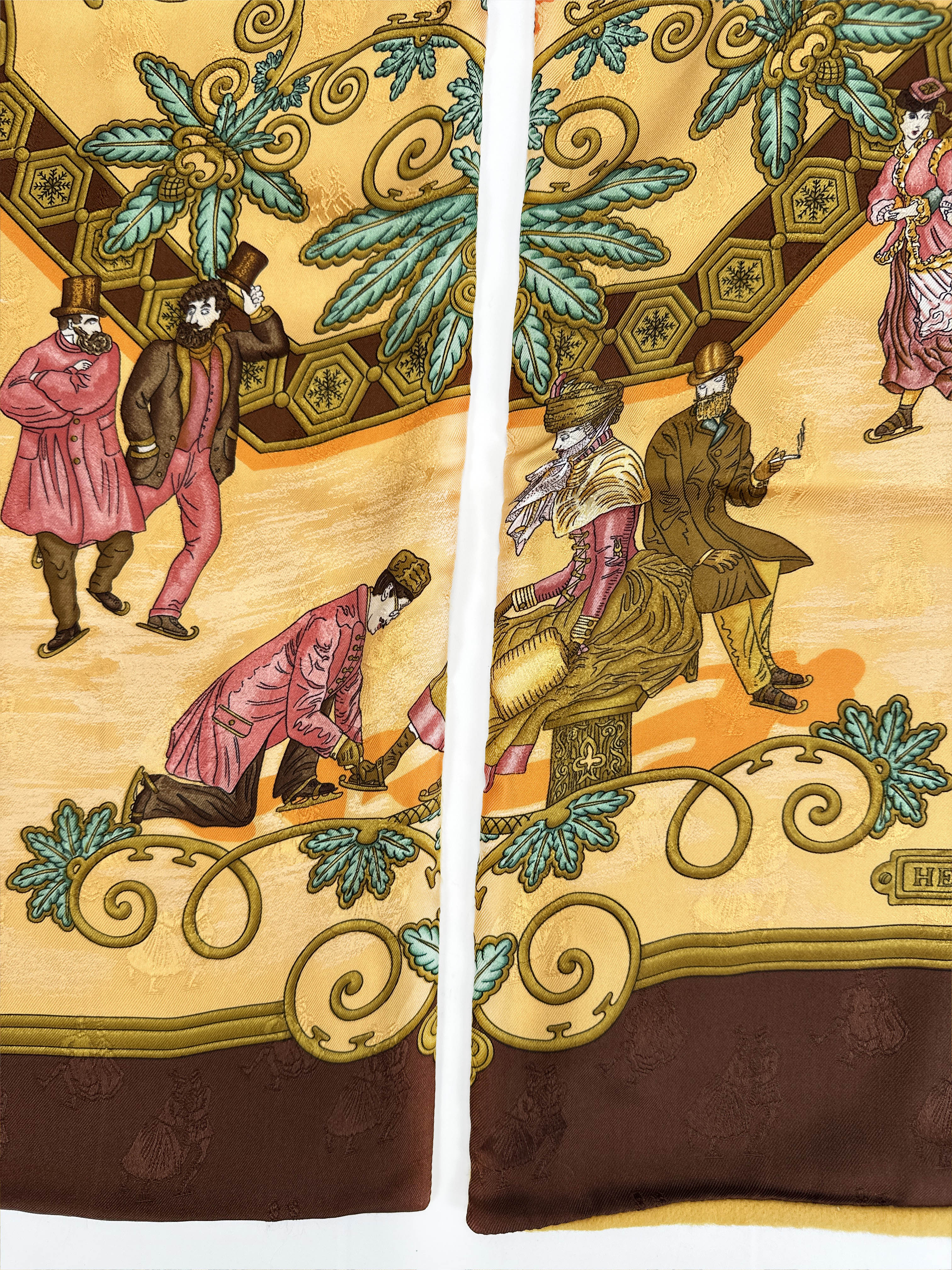 Hermès Joies d'Hiver Jacquard Silk Angora Shawl