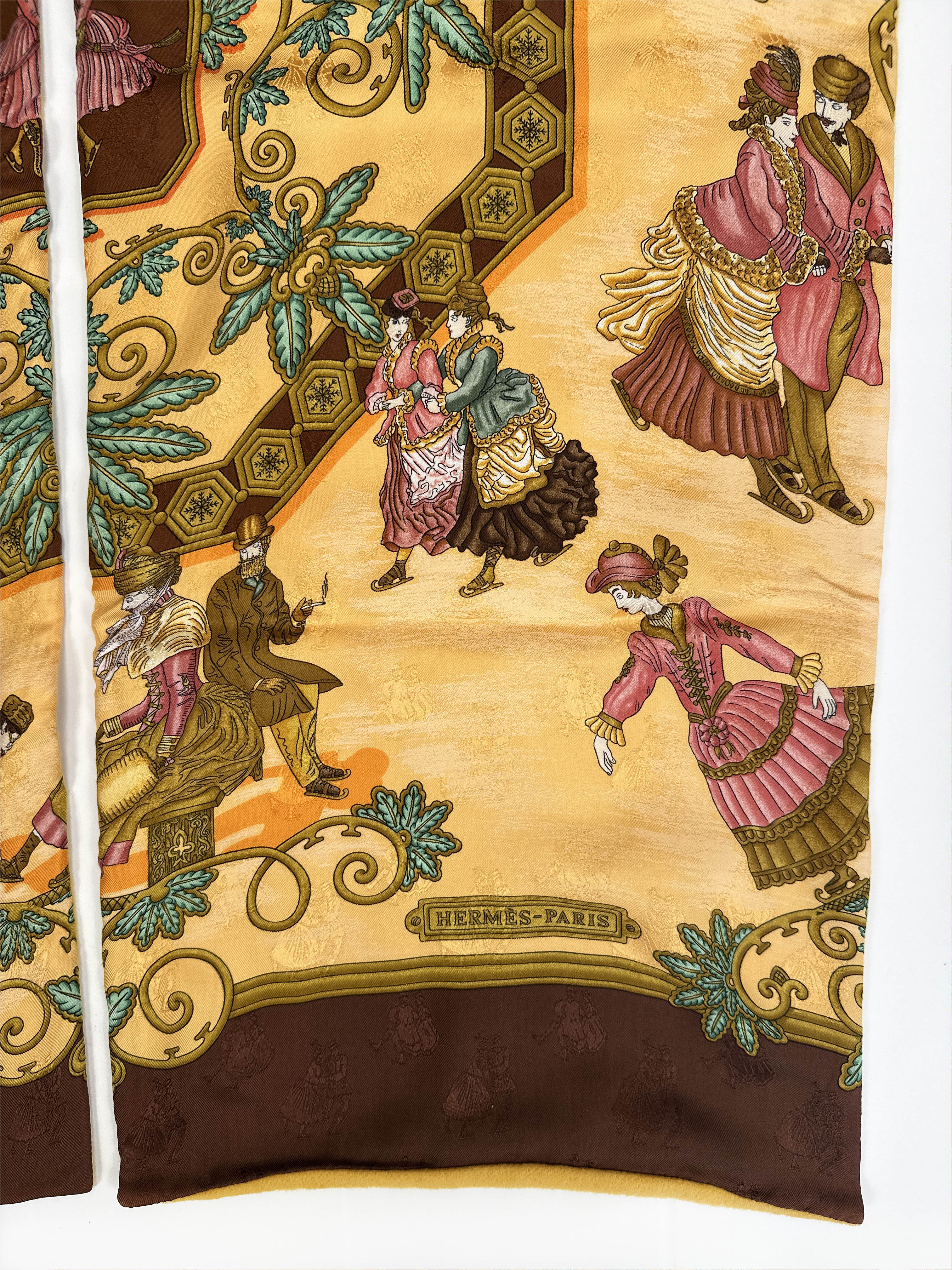 Hermès Joies d'Hiver Jacquard Silk Angora Shawl